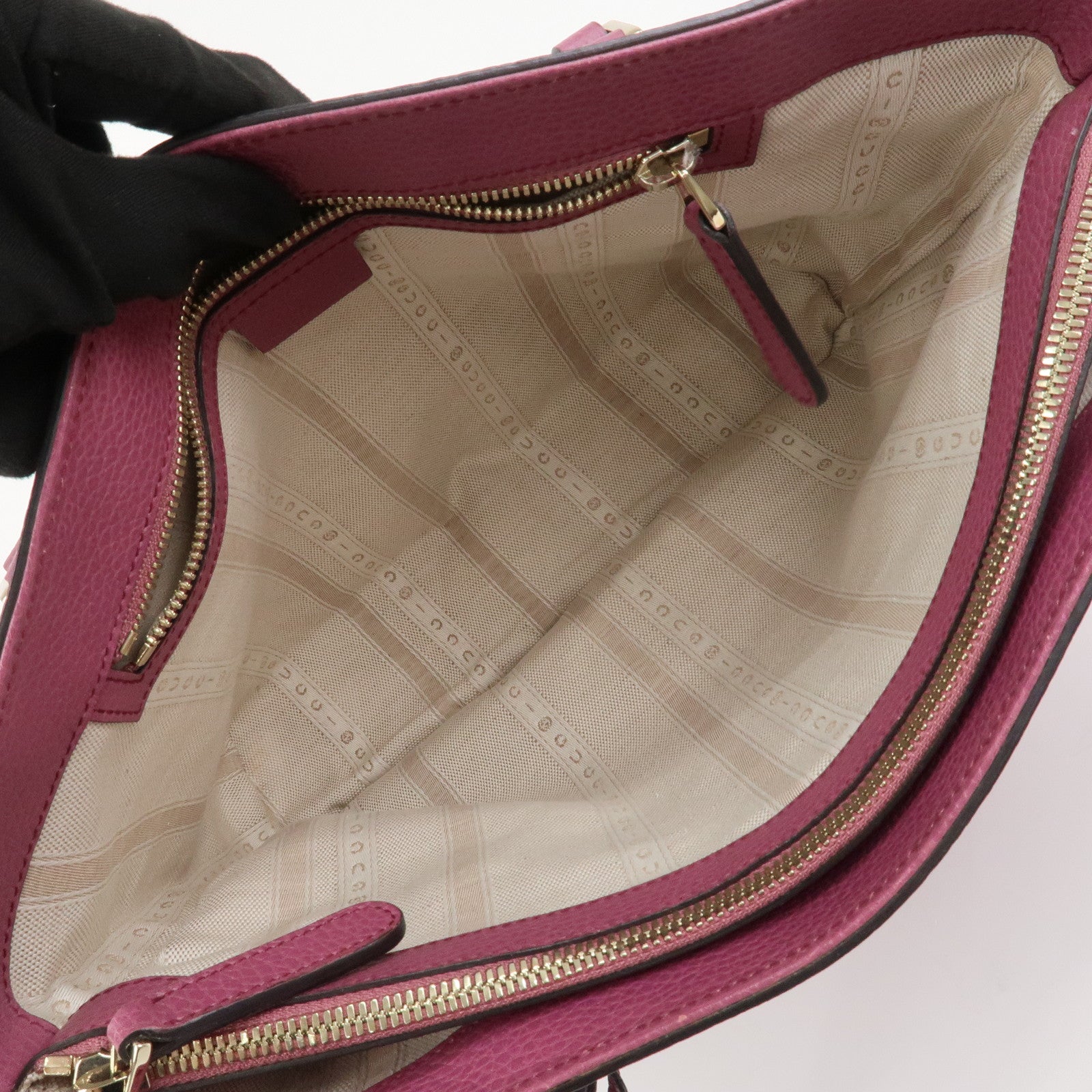 GUCCI Interlocking G Leather Tote Bag Shoulder Bag Purple 388561