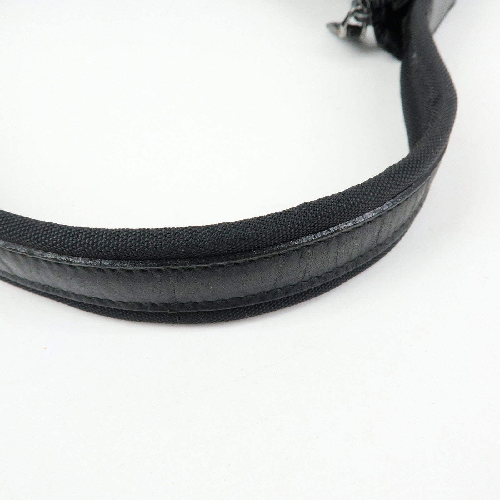GUCCI Logo Nylon Leather Shoulder Bag Black 001・3386