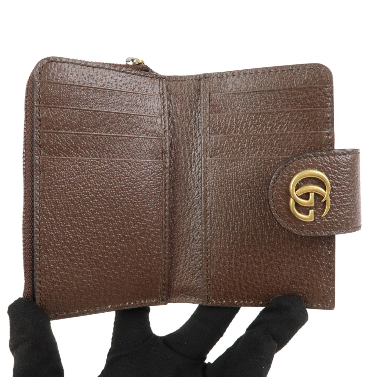 GUCCI Ophidia GG Supreme Leather Bi-fold Wallet Brown 699353