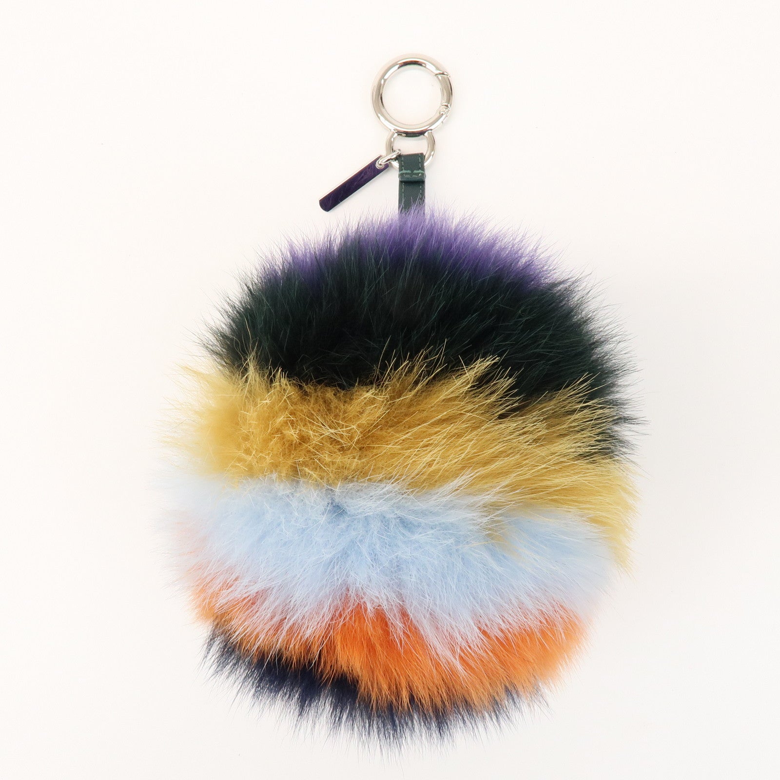 FENDI Pom Pom Fur Charm Key Chain Bag Charm Multicolor 7AR259
