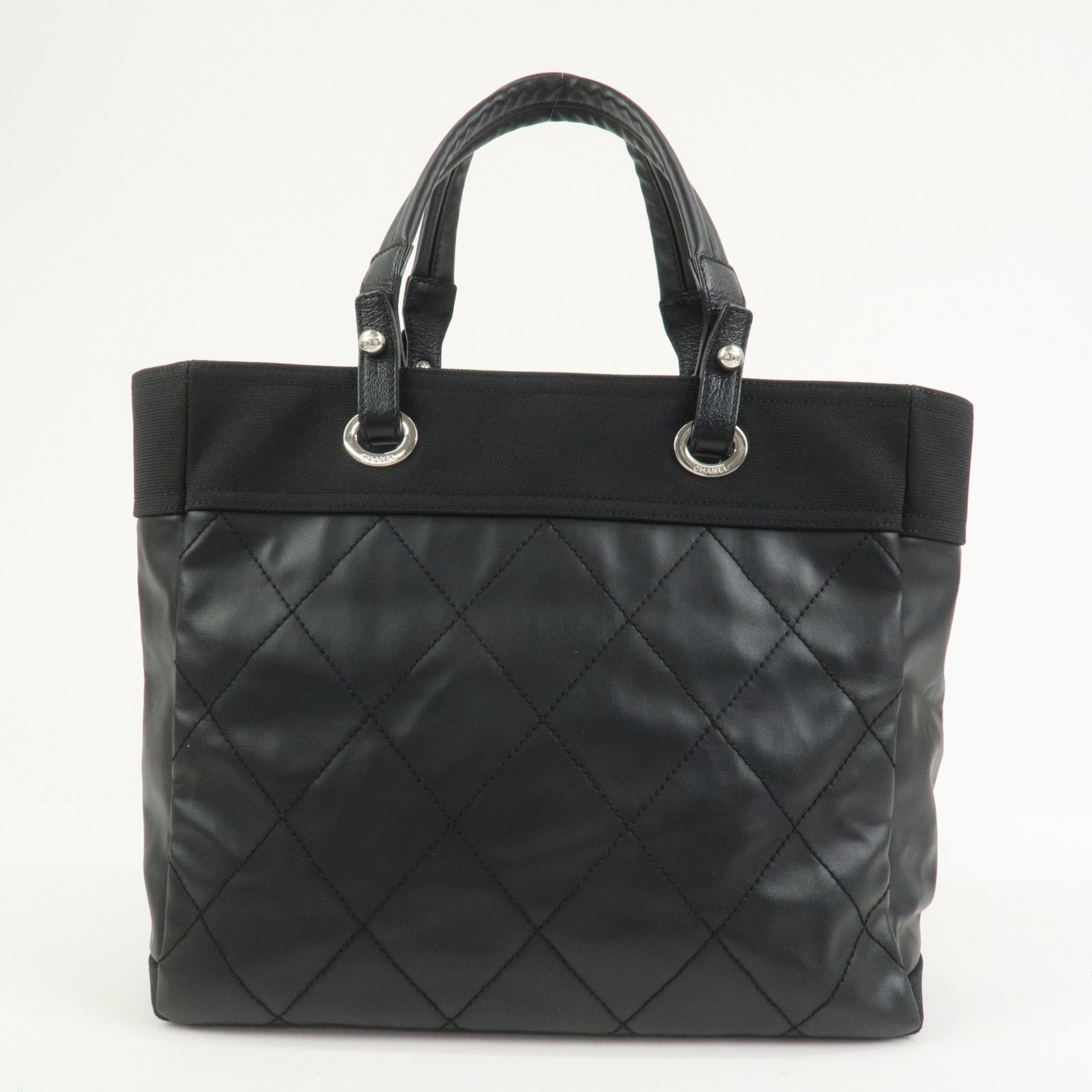 CHANEL Paris Biarritz Tote Bag Hand Bag MM Black A34209