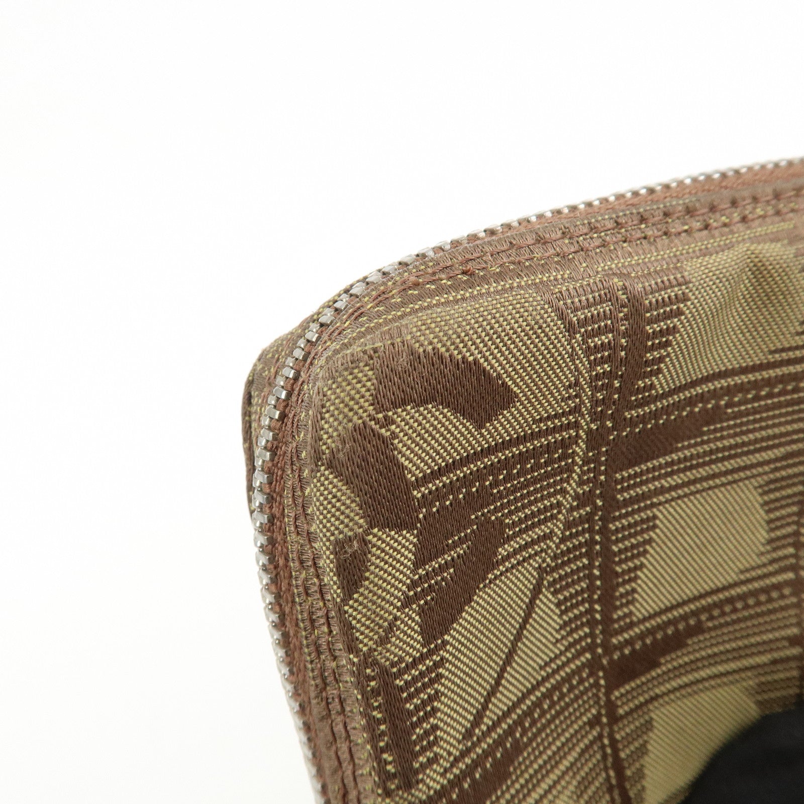 CHANEL New Travel Line Nylon Jacquard Cosmetic Pouch Khaki