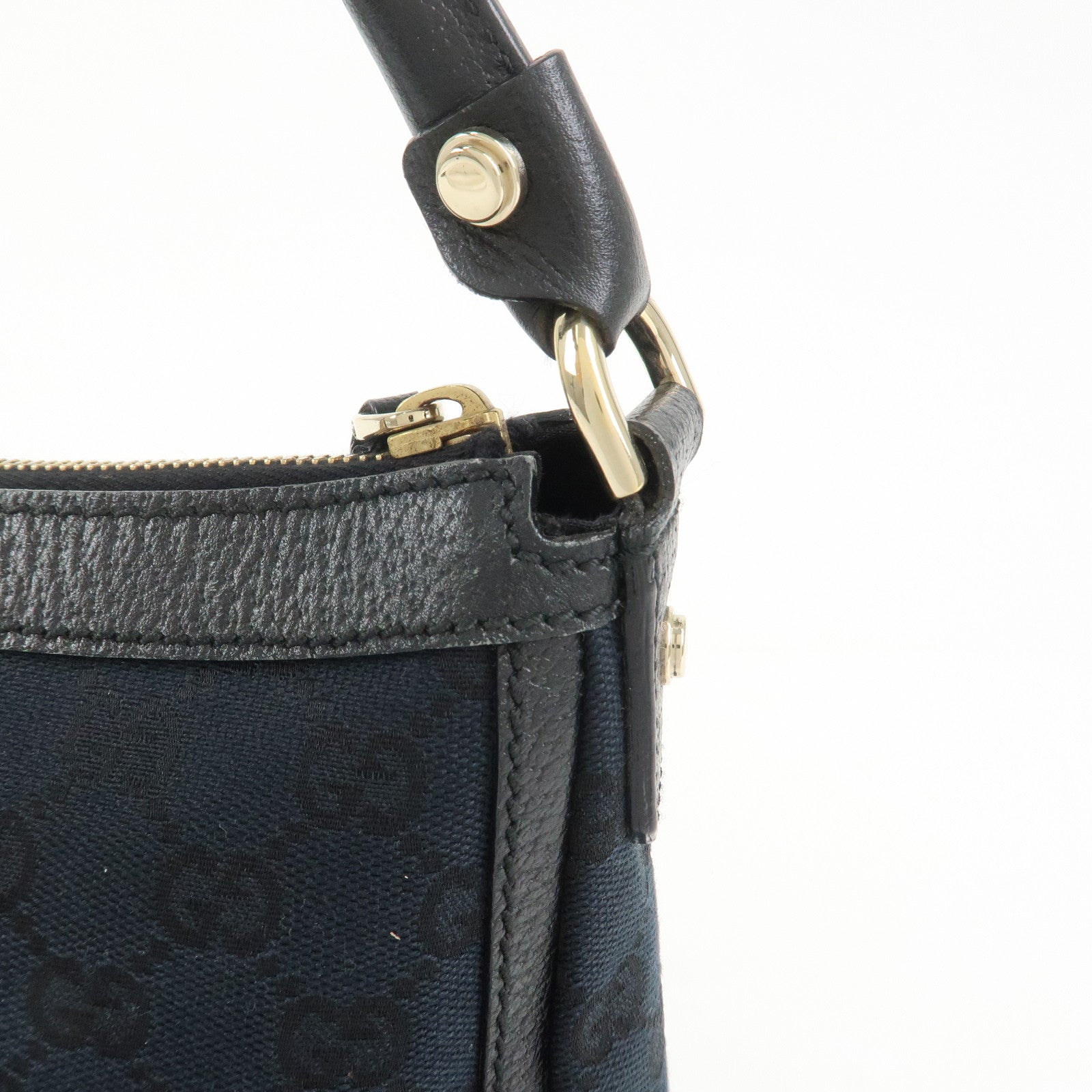 GUCCI GG Monogram Canvas Shoulder Bag Hand Bag Black 146244