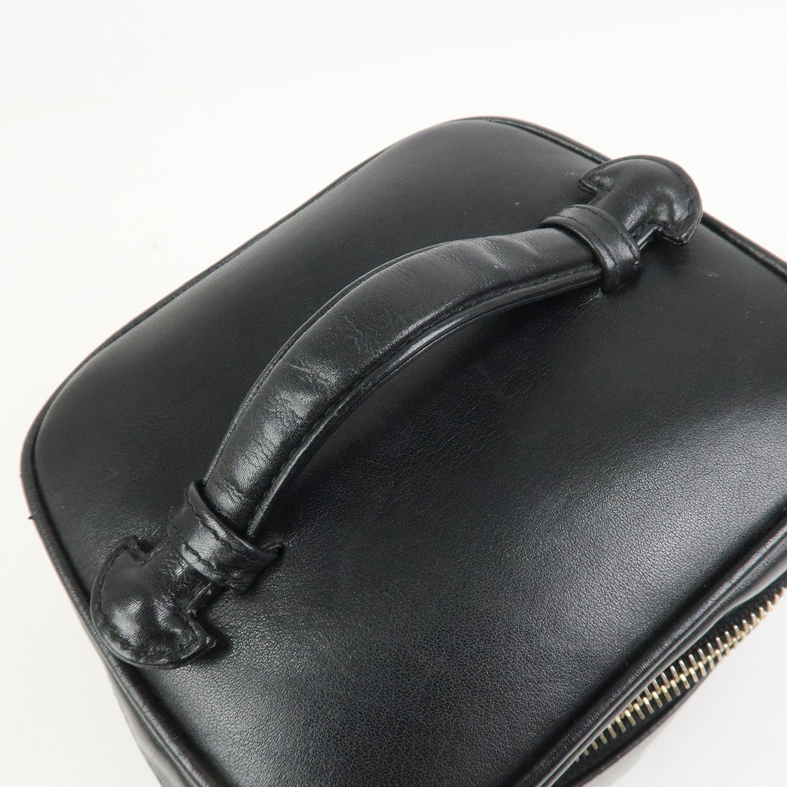 CHANEL Bicolore Lambskin Vanity Bag Hand Bag Black A01619