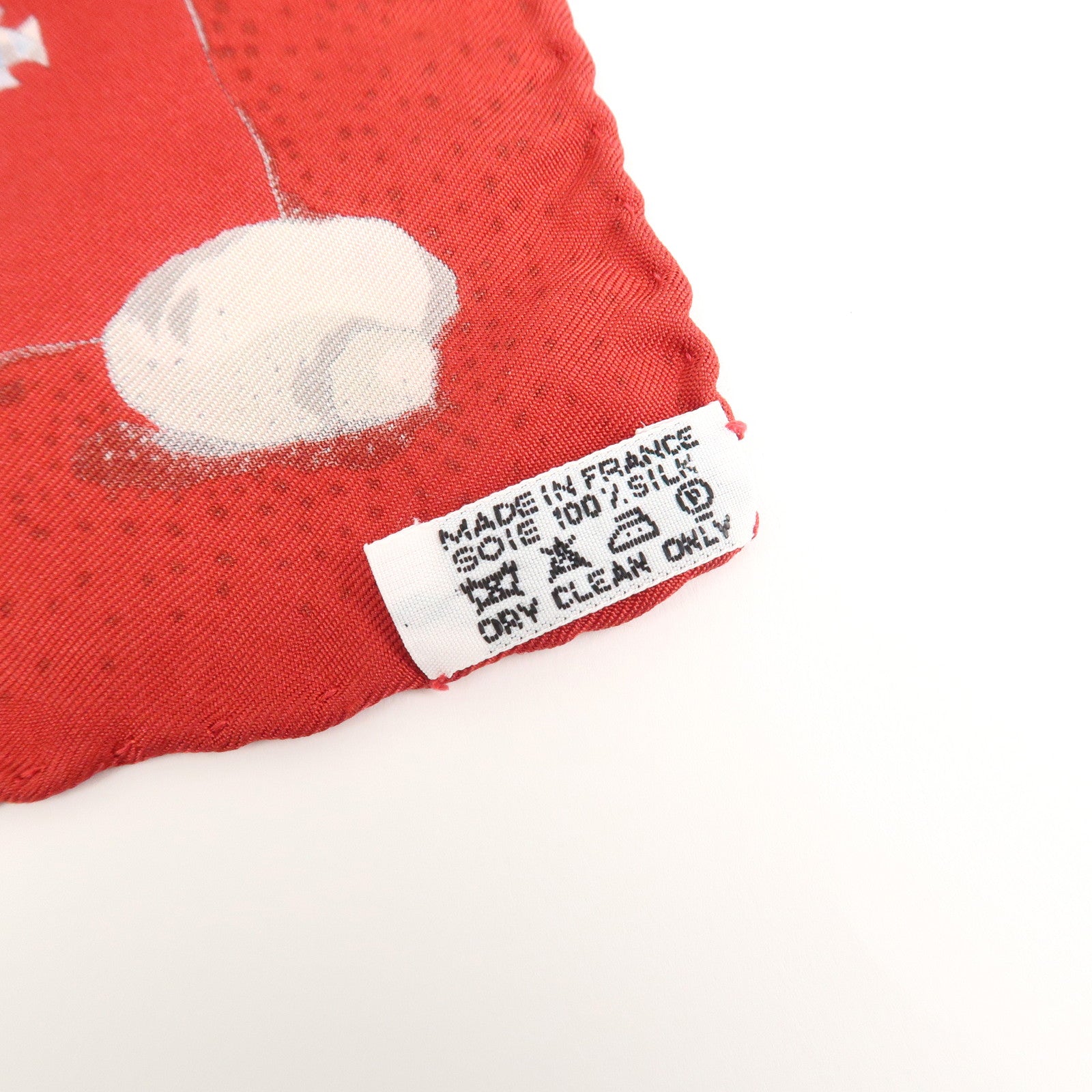 HERMES Carre 40 Silk 100% Mini Scarf Fish Print Red Blue