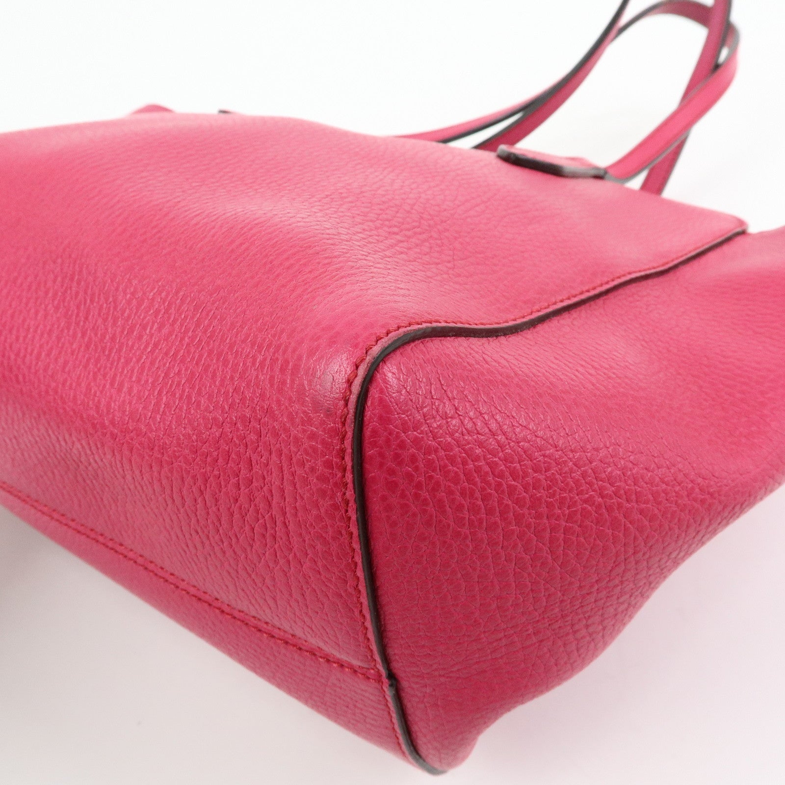 GUCCI Swing Leather Medium Tote Bag Shoulder Bag Pink 354408