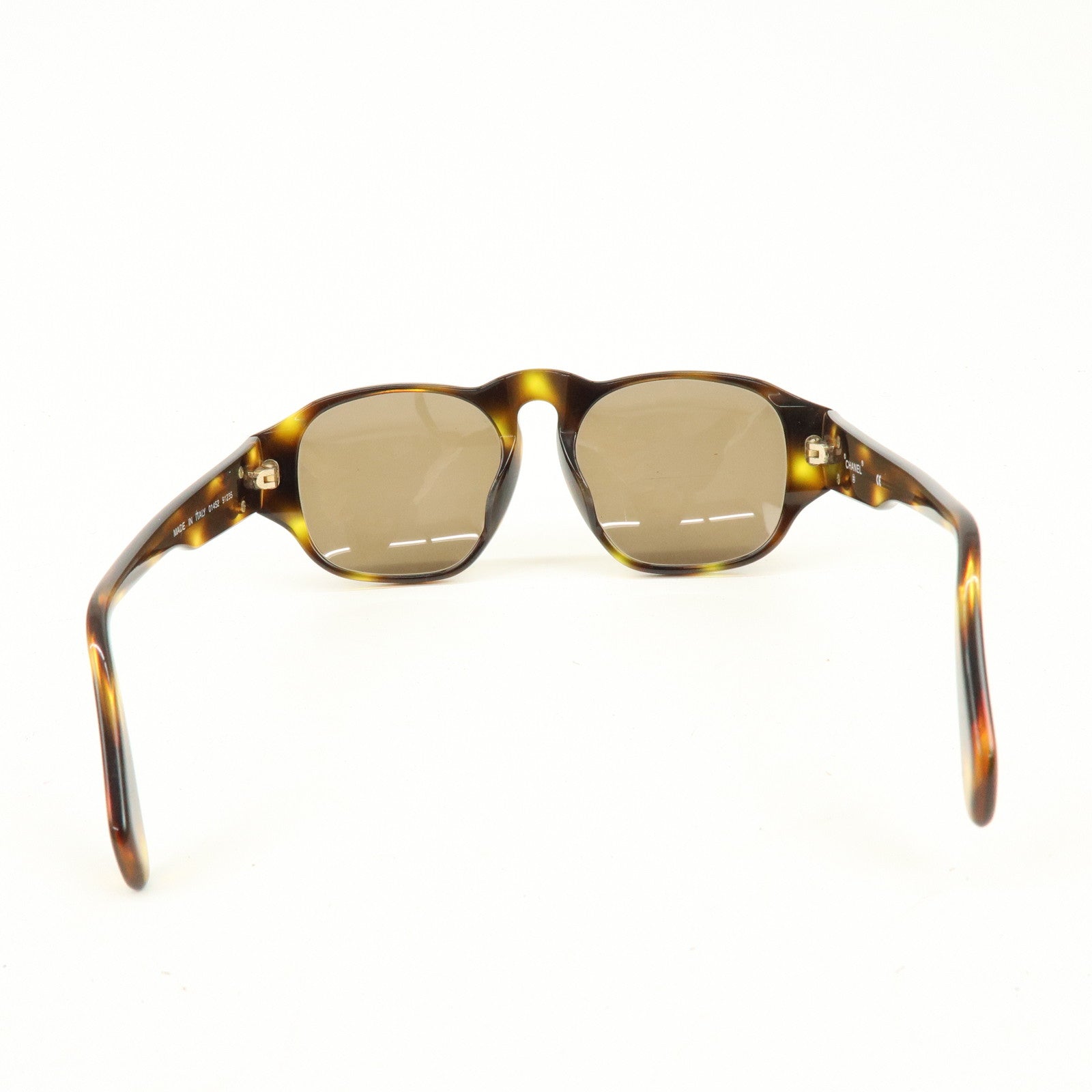 CHANEL COCO Mark Plastic Sunglasses Brown 01452