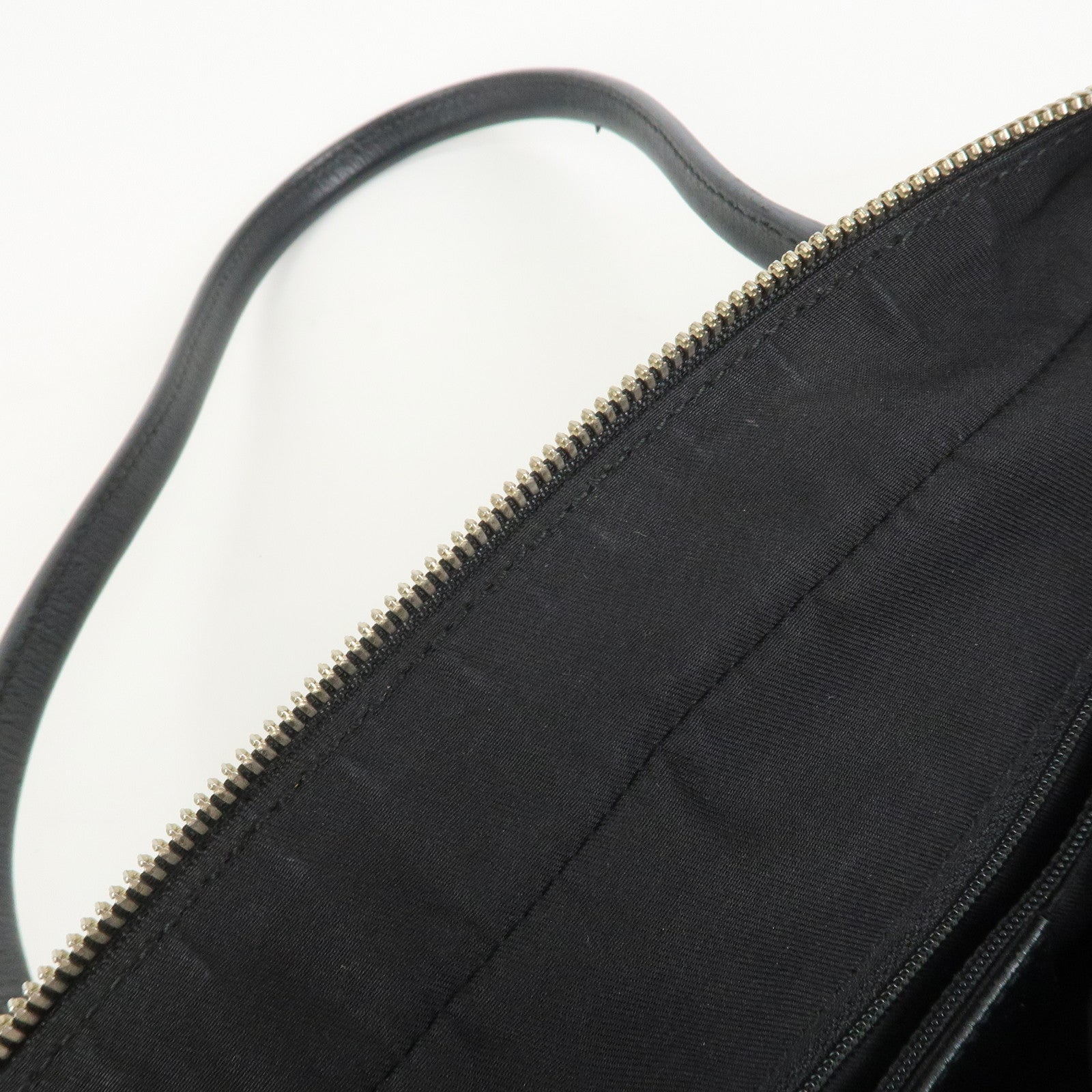 GUCCI Princy Sherry GG Canvas Leather Boston Bag Black 161720