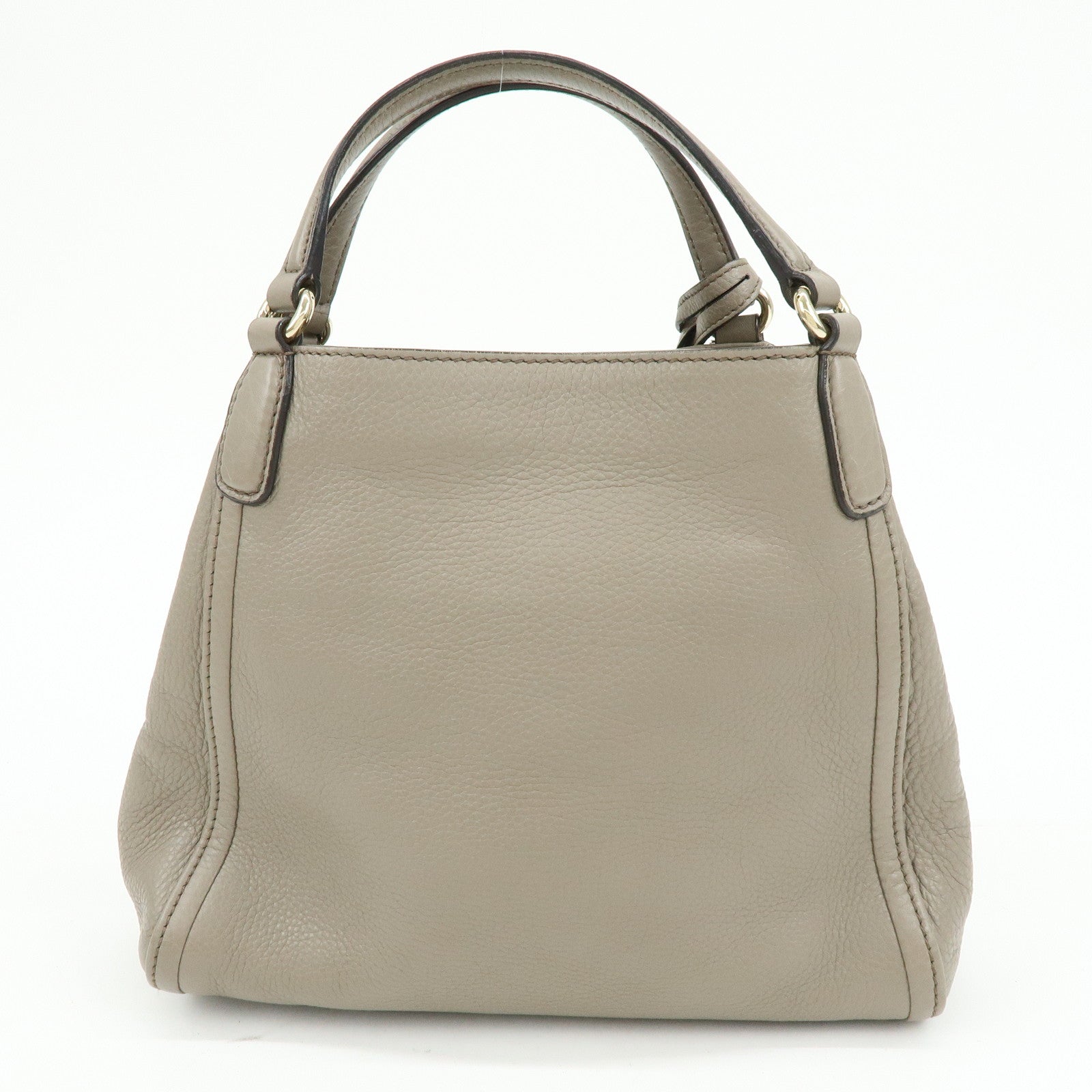 GUCCI SOHO Interlocking G Calf Leather 2Way Hand Bag Gray 336751