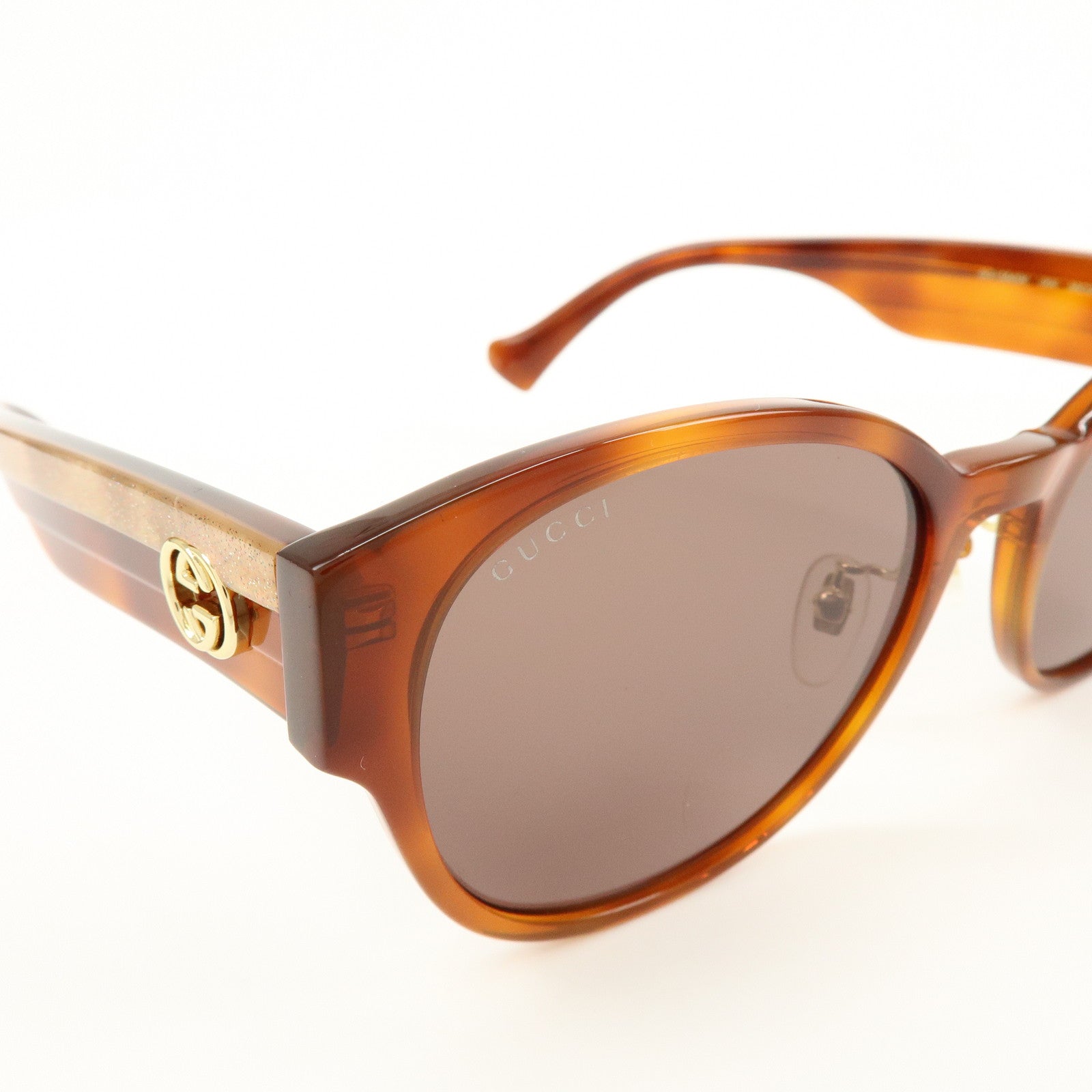 GUCCI Interlocking G Plastic Sunglasses Brown GG1304SK 56□20 145