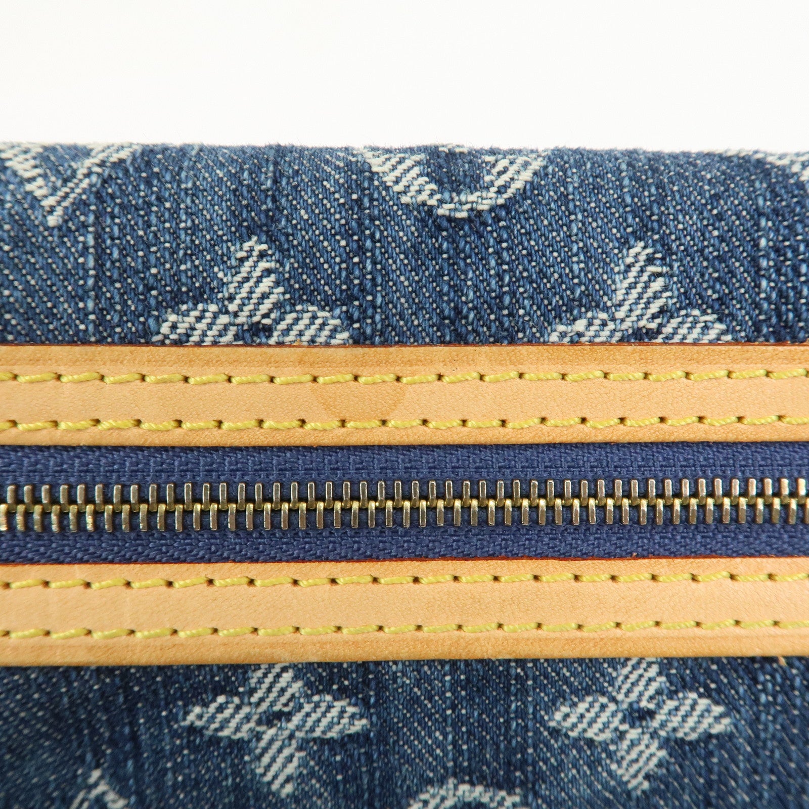 Louis Vuitton Monogram Denim Pochette Plat Pouch Clutch Bag M95007