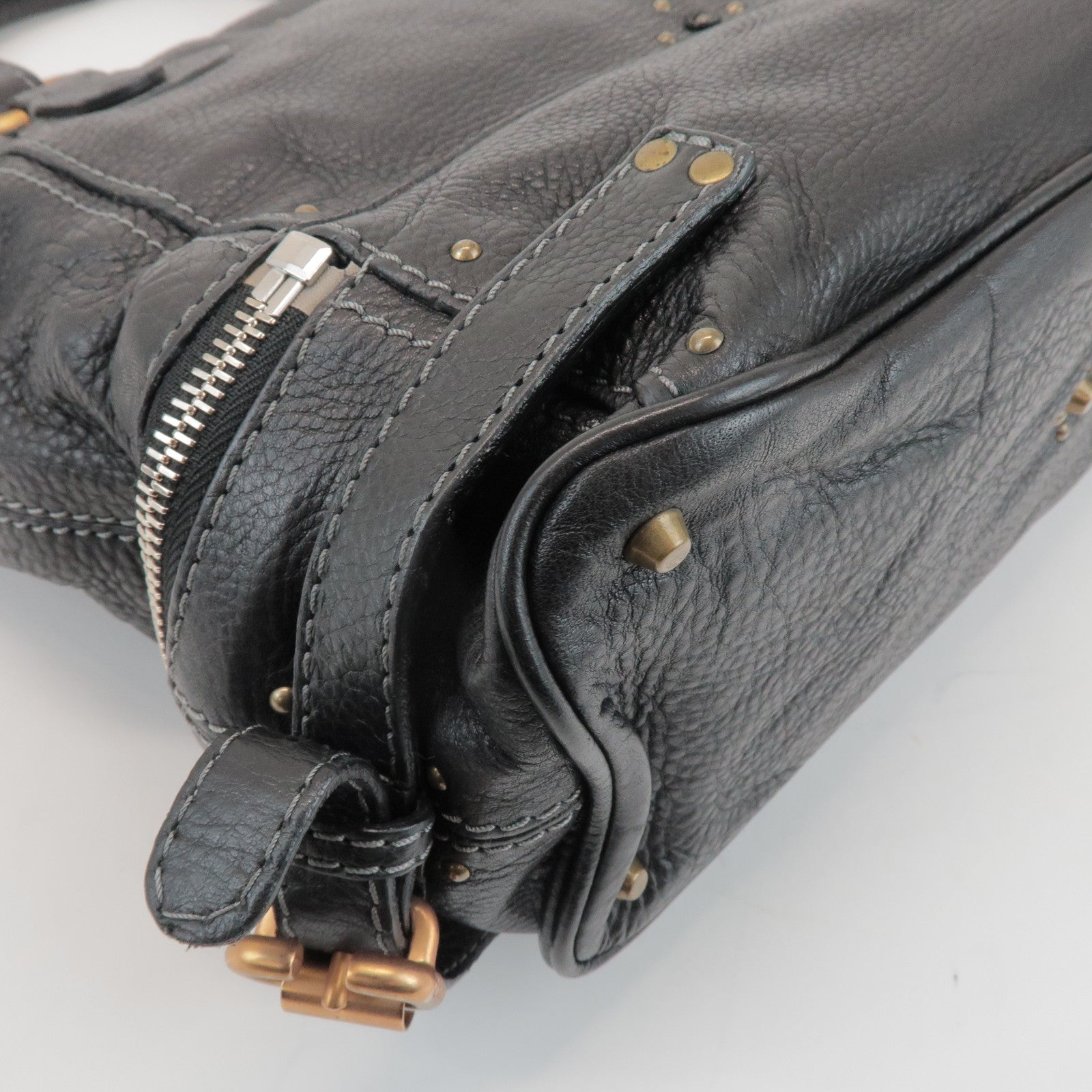 Chloe Paddington Leather Tote Bag Hand Bag Black