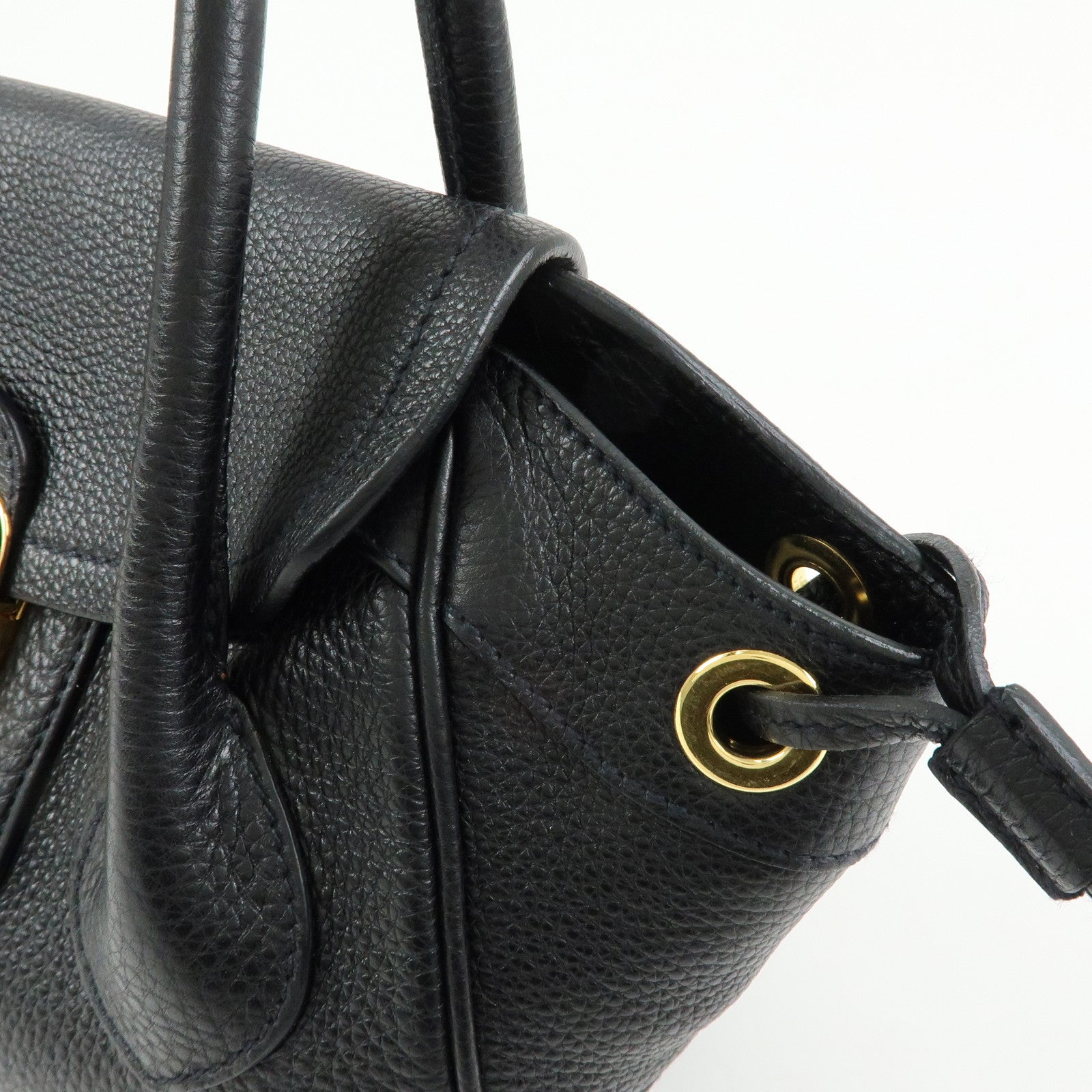 PRADA Vitello Daino Leather Hand Bag Shoulder Bag Black BR3207