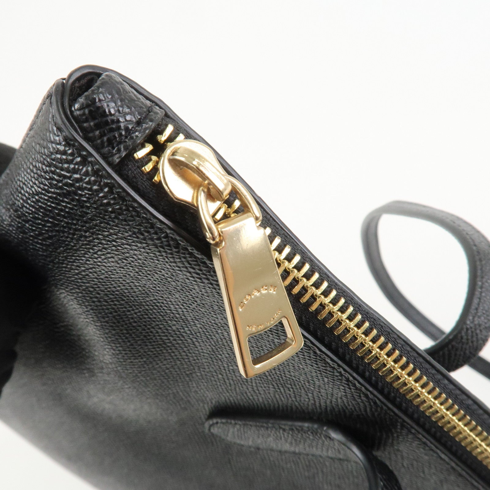 COACH Leather Tote Bag Shoulder Bag Black