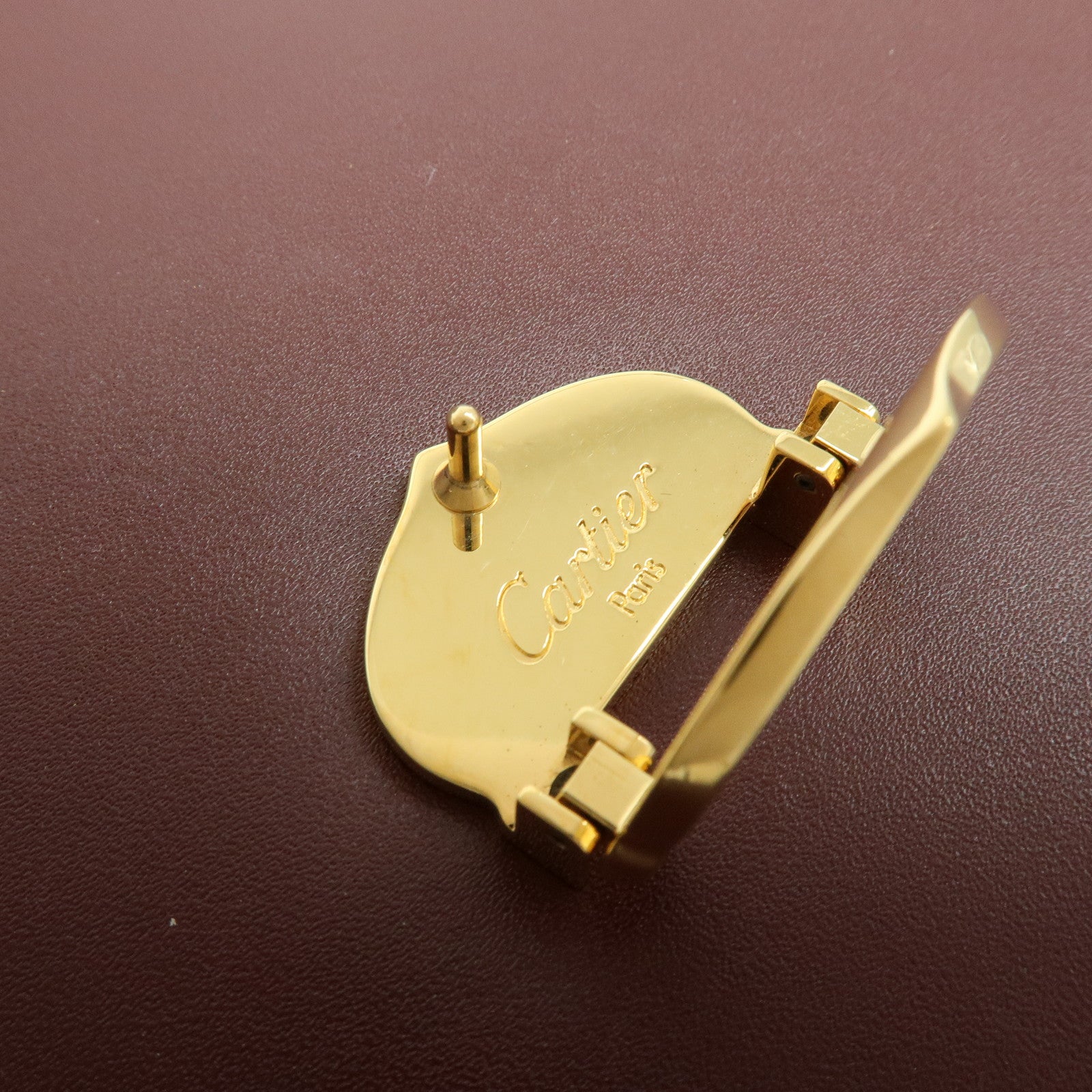 Cartier Must de Cartier Calf Skin Hand Bag Tote Bag Bordeaux