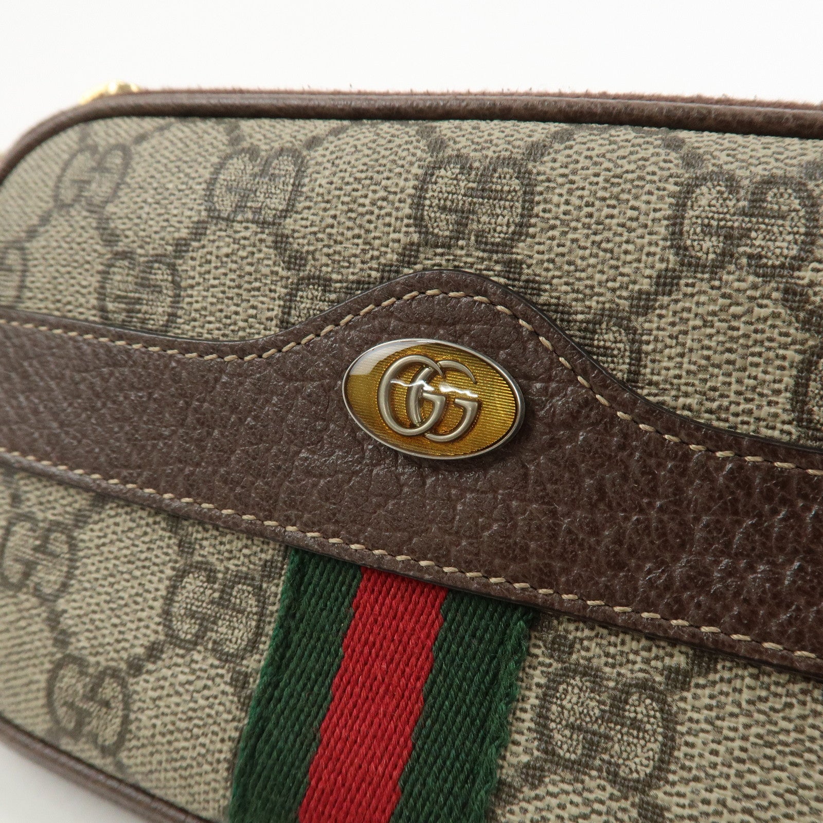 GUCCI Ophidia GG Supreme Leather Waist Bag Brown 519308