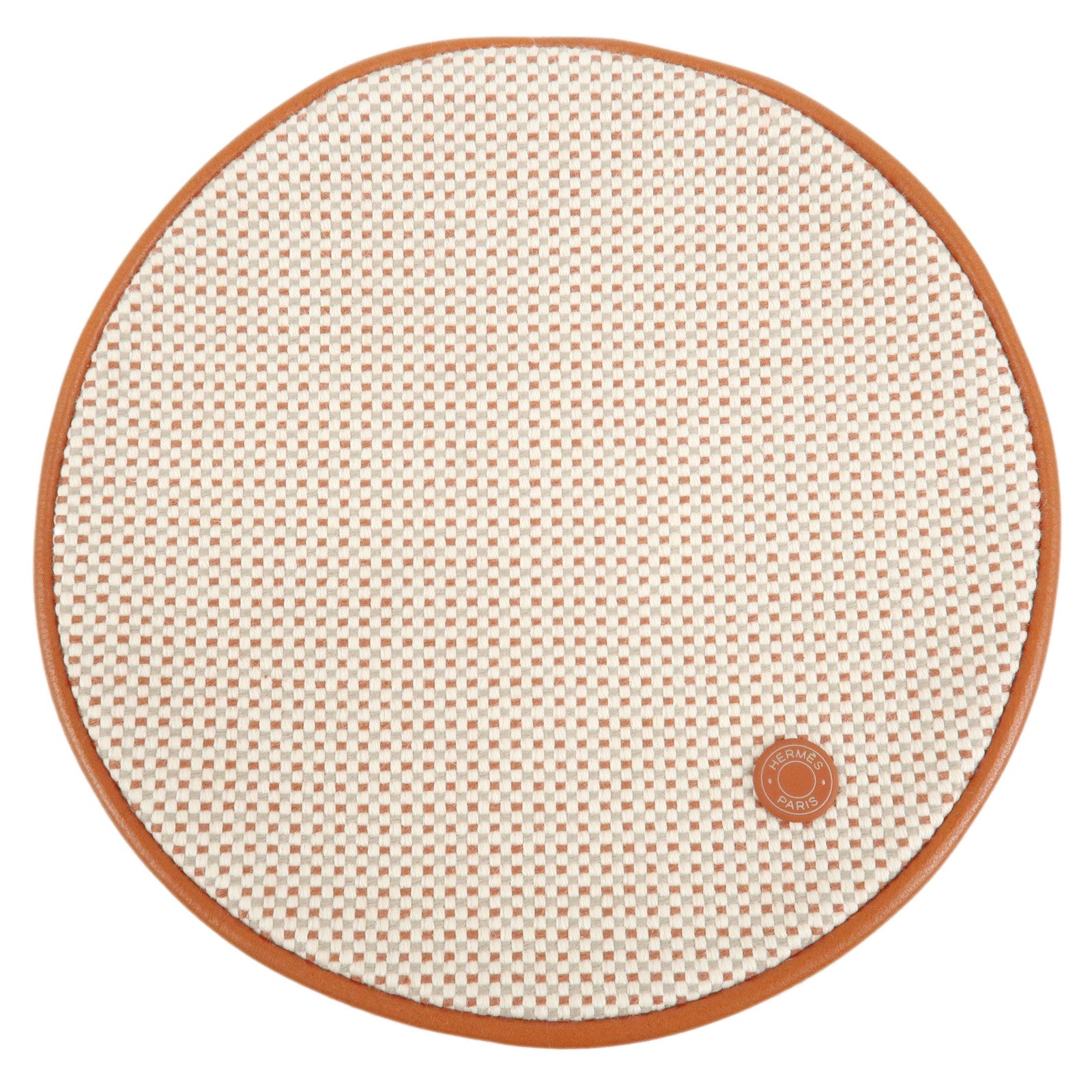 HERMES Evasion Cotton 100％ Leather Cosmetic Makeup Pouch Vermilion