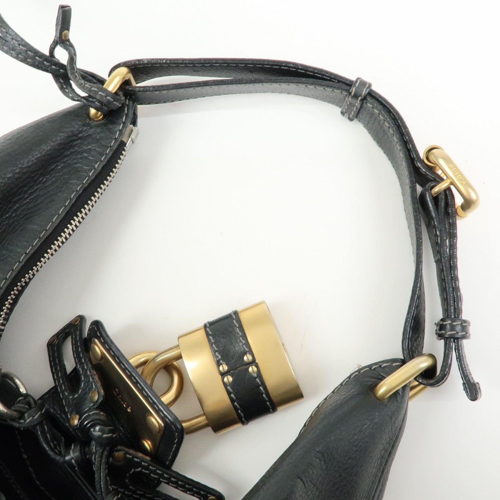 Chloe Paddington Leather Shoulder Bag Hand Bag Black