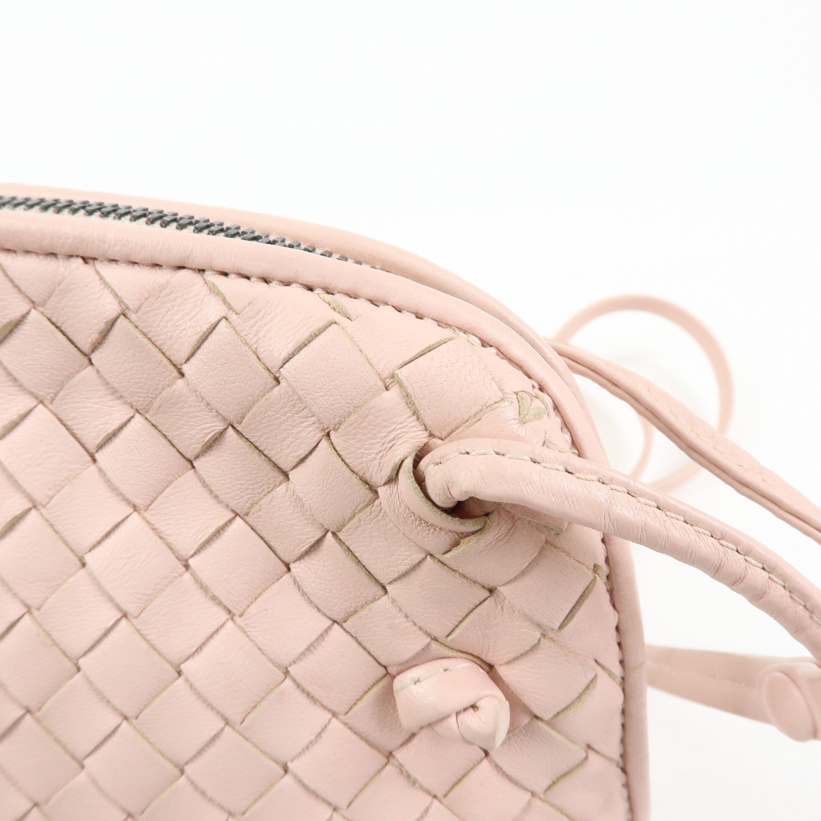 BOTTEGA VENETA Intrecciato Leather Shoulder Bag Pink 245354