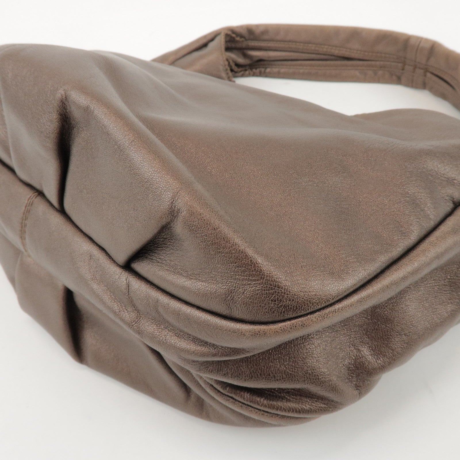 LOEWE Anagram Leather Shoulder Bag Hand Bag Bronze