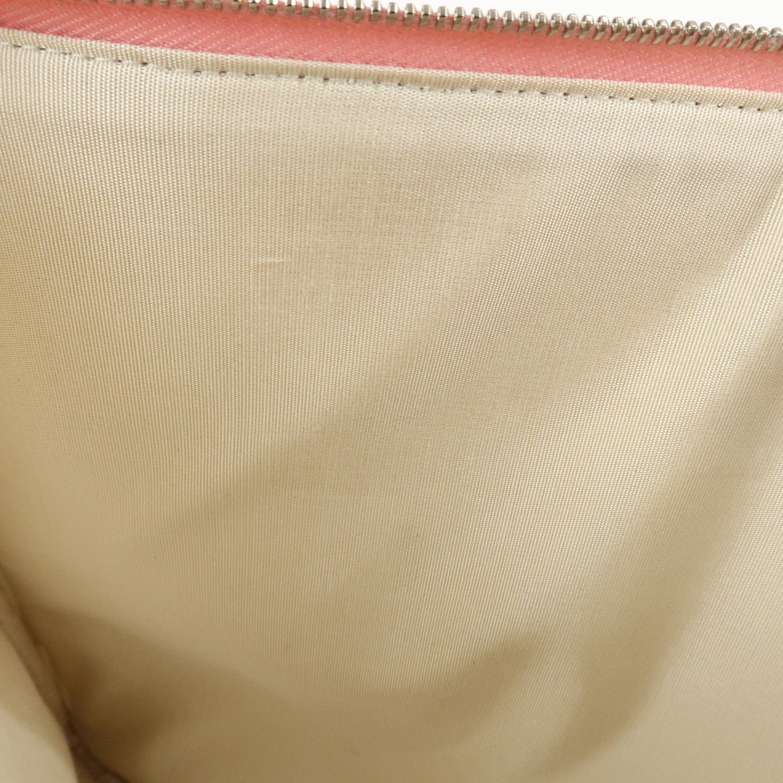 CHANEL Deauville Straw Clutch Bag Pouch Pink Red