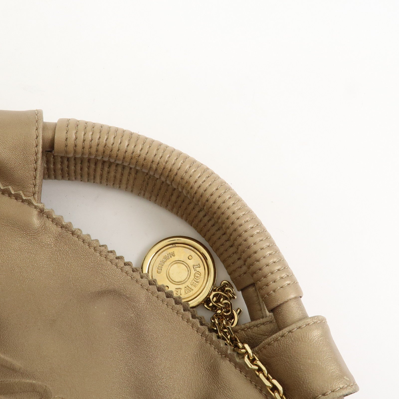 LOEWE Anagram Nappa Aire Leather Hand Bag Shoulder Bag Gold