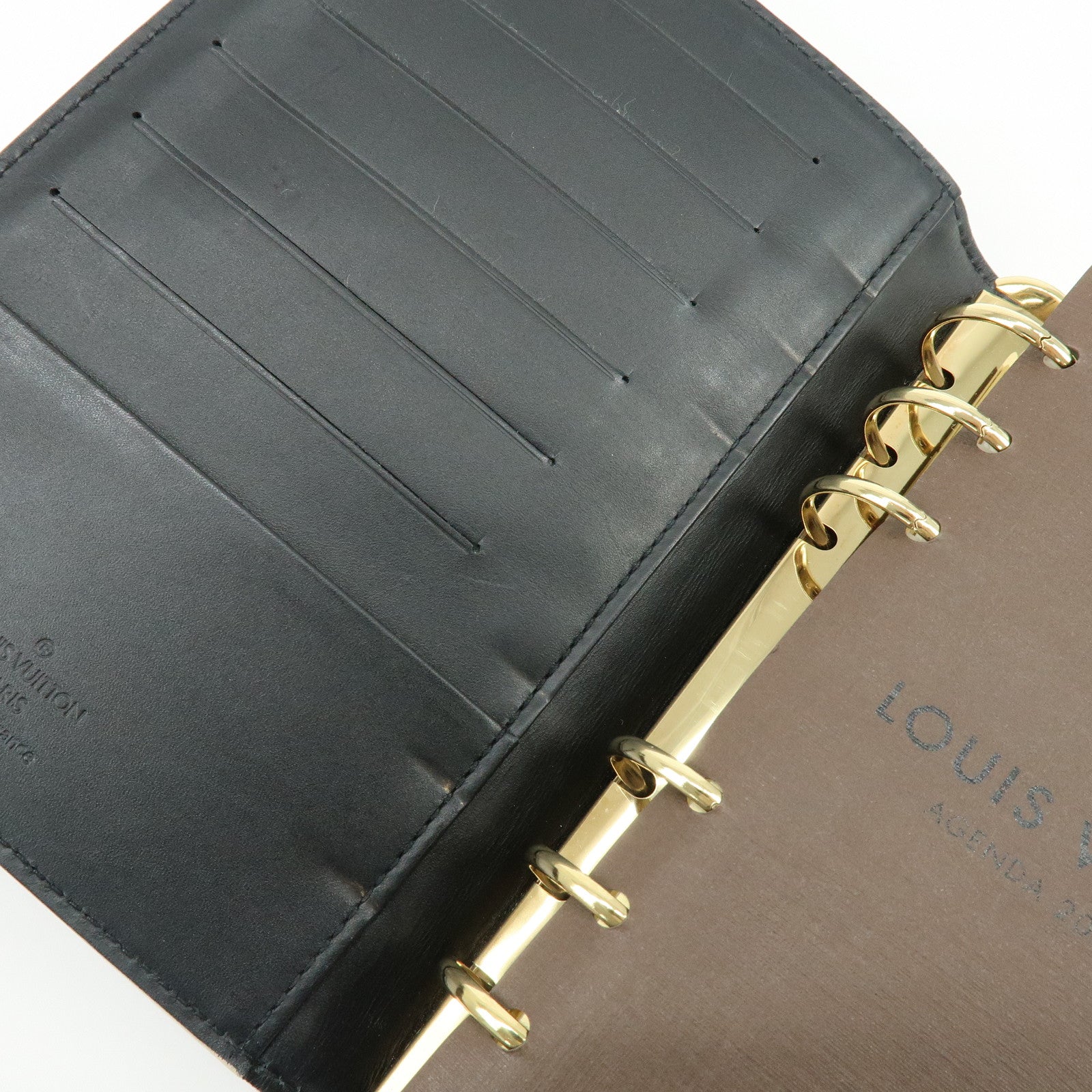 Louis Vuitton Suhari Leather Agenda MM Planner Cover Noir R20884