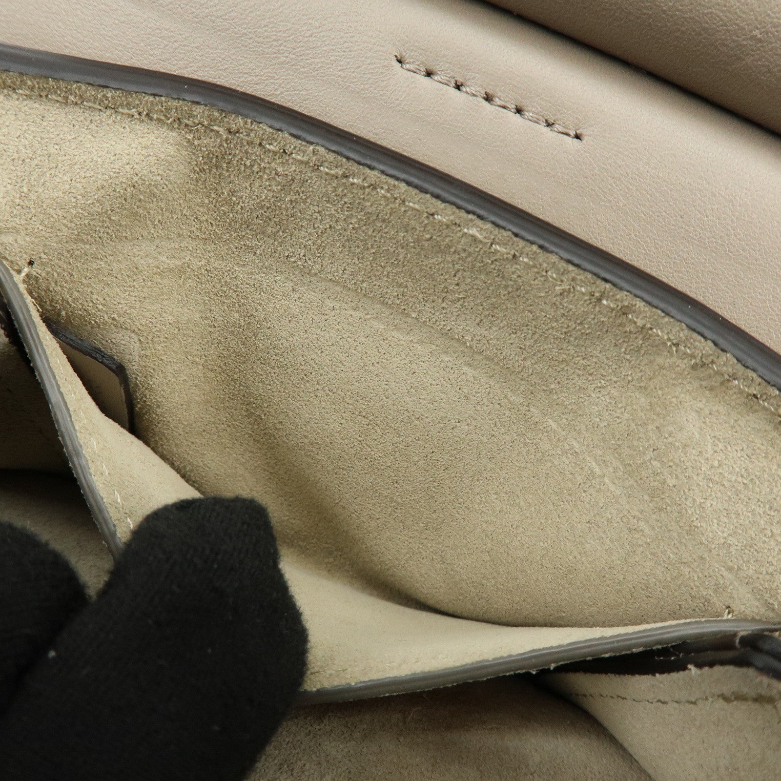 Chloe Faye Suede Leather Shoulder Bag Crossbody Bag Beige