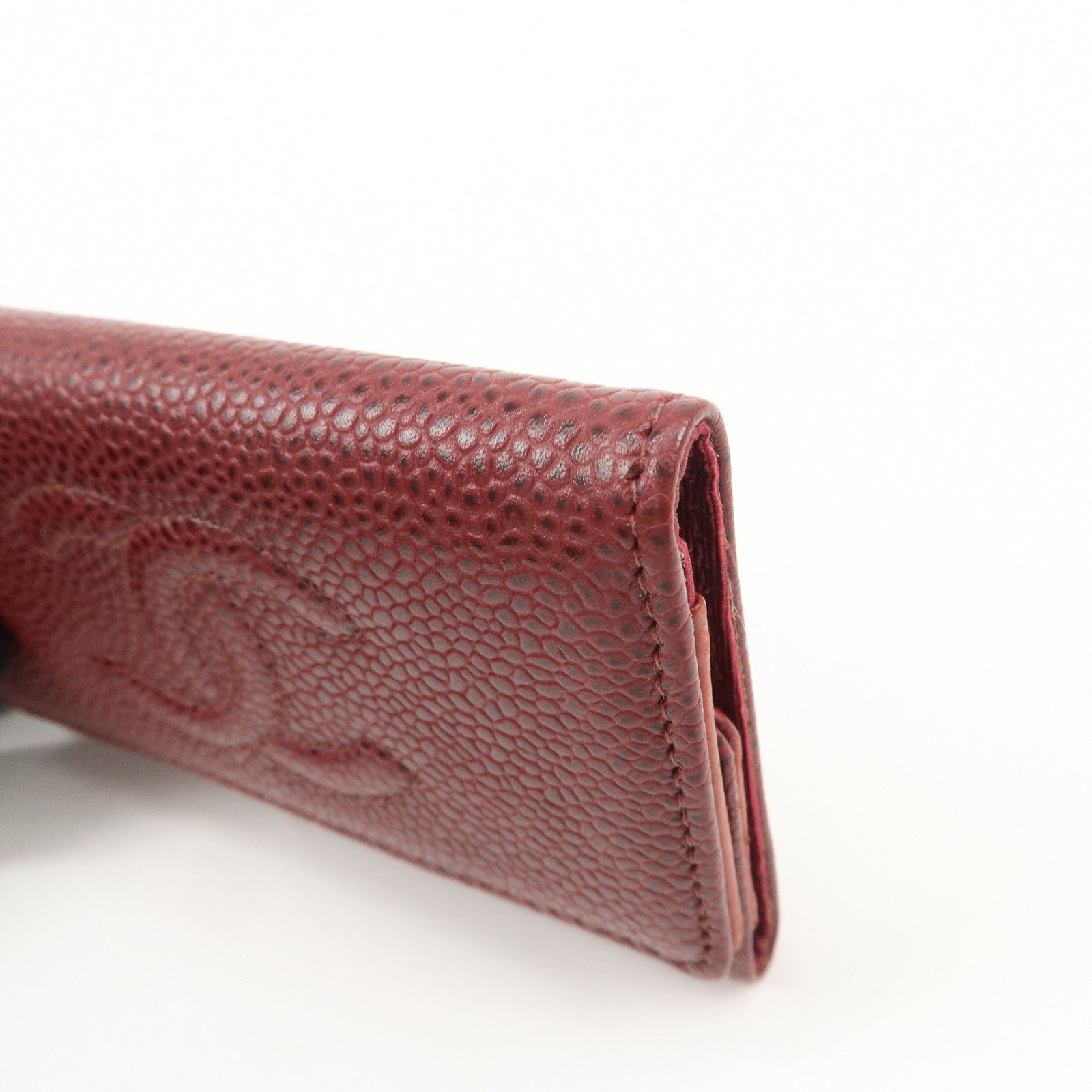 CHANEL COCO Mark Caviarskin 6 Rings Key Case Key Holder A13502