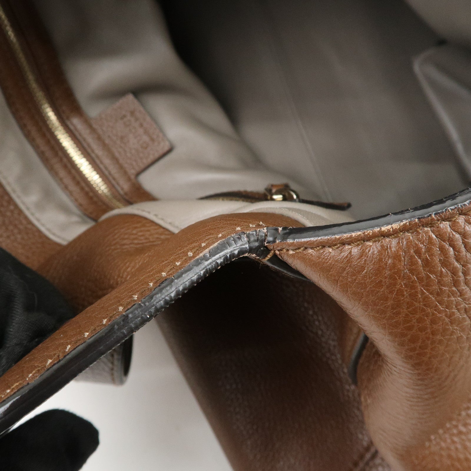 GUCCI Swing Leather Tote Bag Hand Bag Shoulder Bag Brown 354476