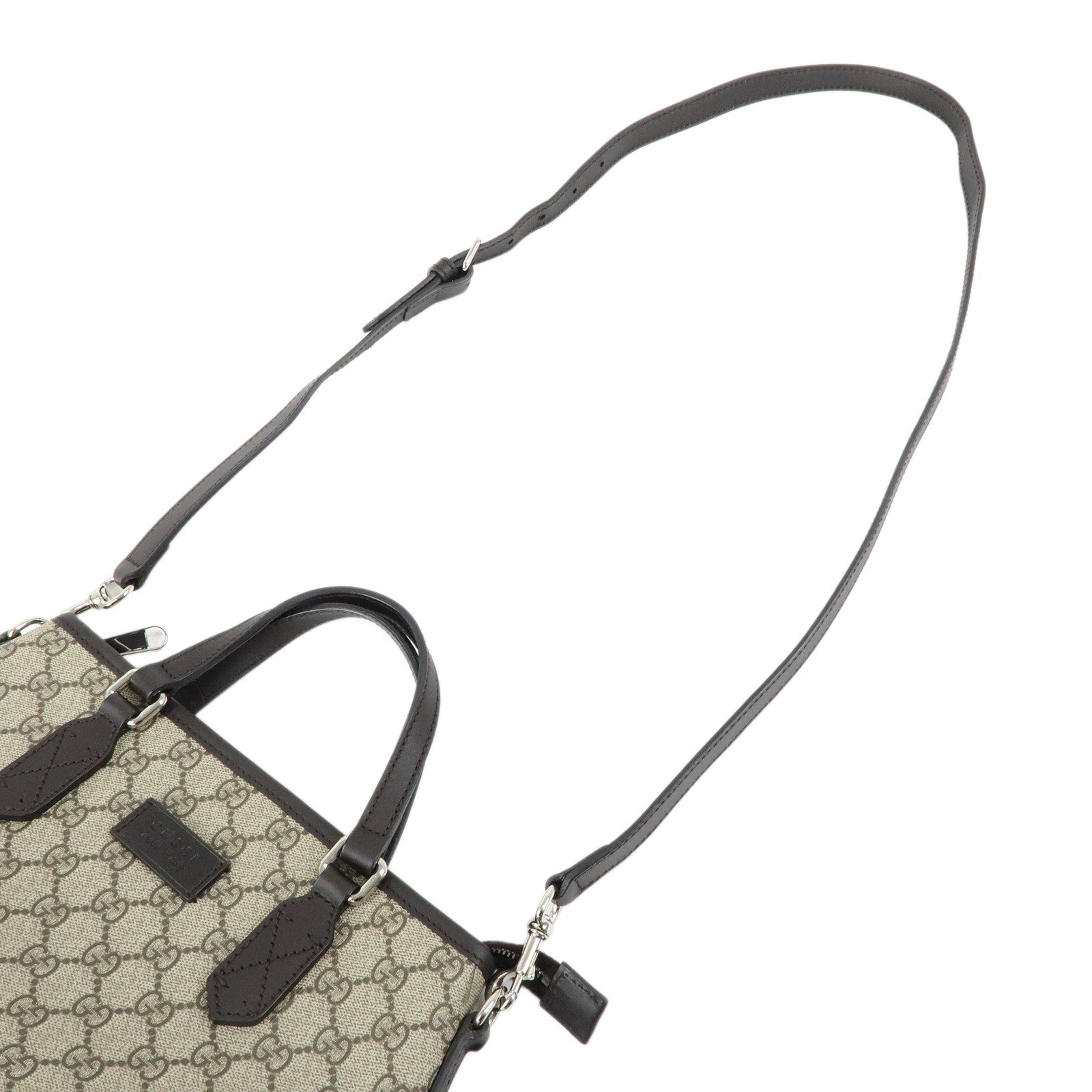 GUCCI GG Supreme 2Way Bag Hand Bag Shoulder Bag Beige Brown 429019