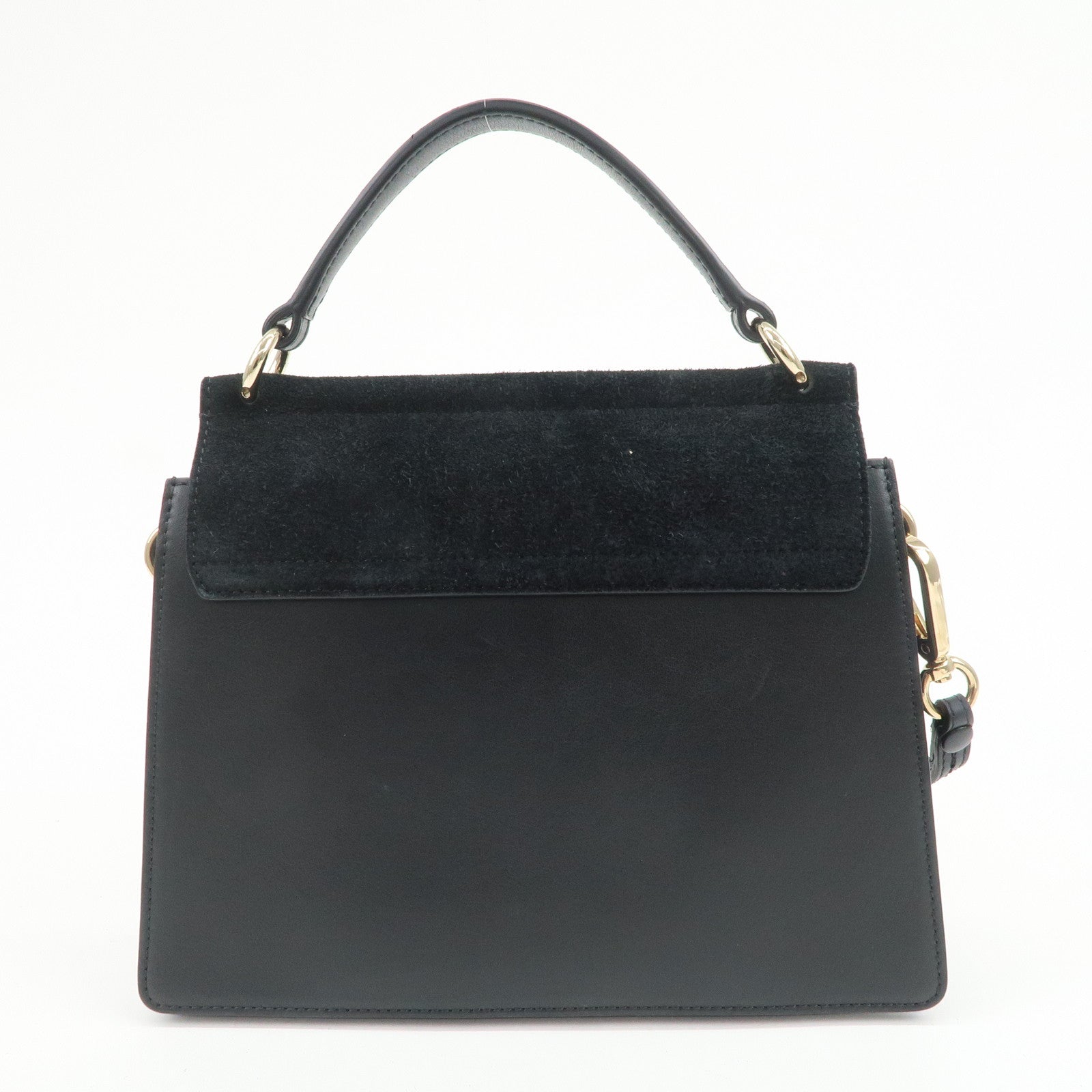 Chloe Faye Suede Leather 2Way Bag Hand Bag Shoulder Bag Black