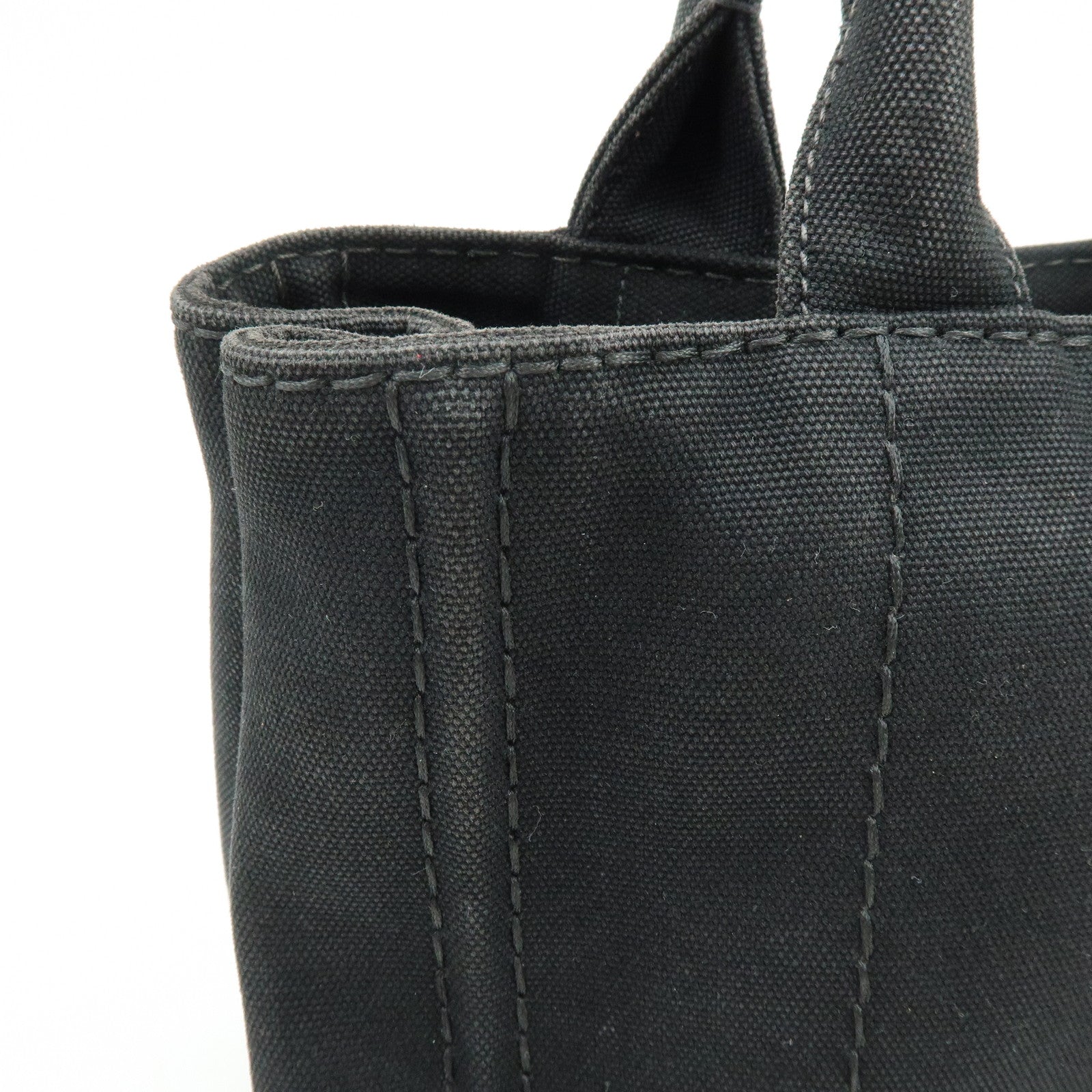 PRADA Triangle Logo Canapa Mini 2Way Hand Shoulder Bag Black B2439G