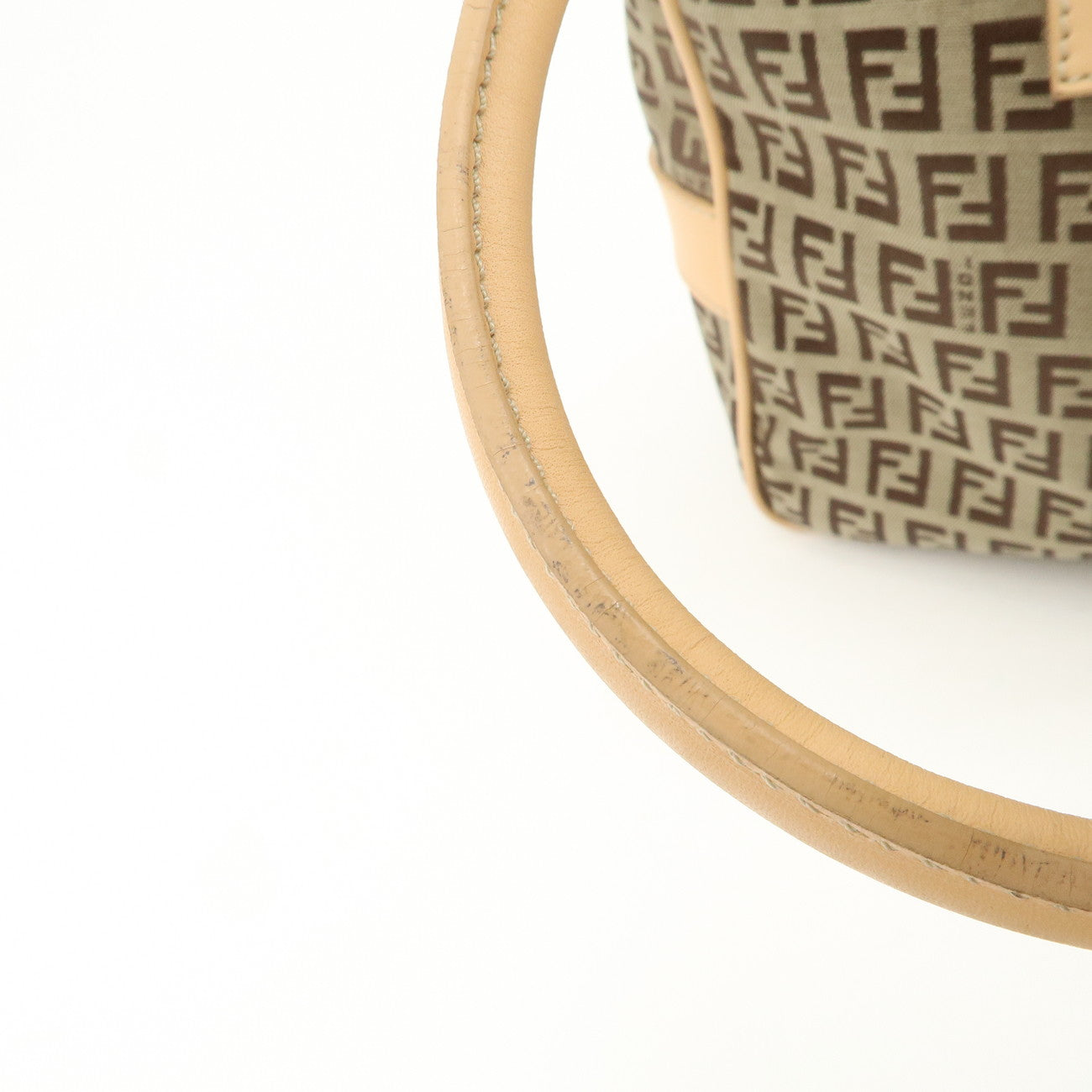 FENDI Zucchino Canvas Hand Bag Shoulder Bag Brown 8BN005