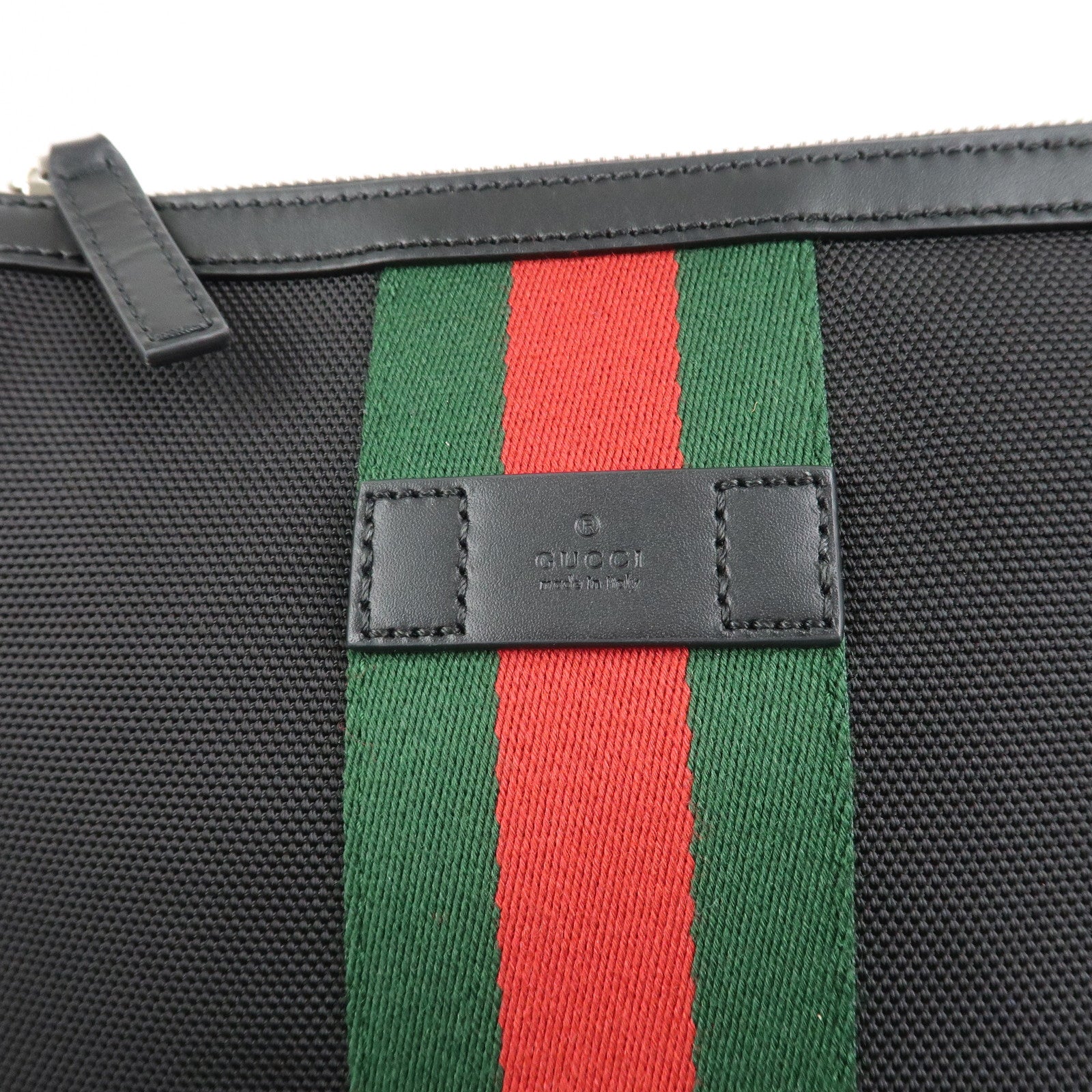 GUCCI Sherry Canvas Leather Shoulder Bag Crossbody Bag Black 631195