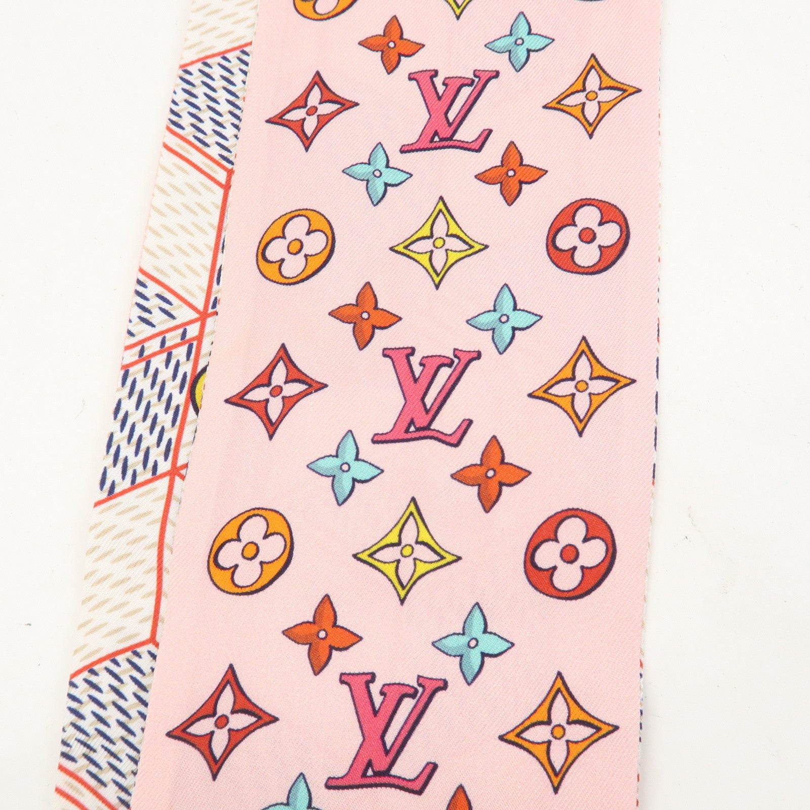 Louis Vuitton Bandeau Damier Pop-up Silk 100% Scarf Pink M77697