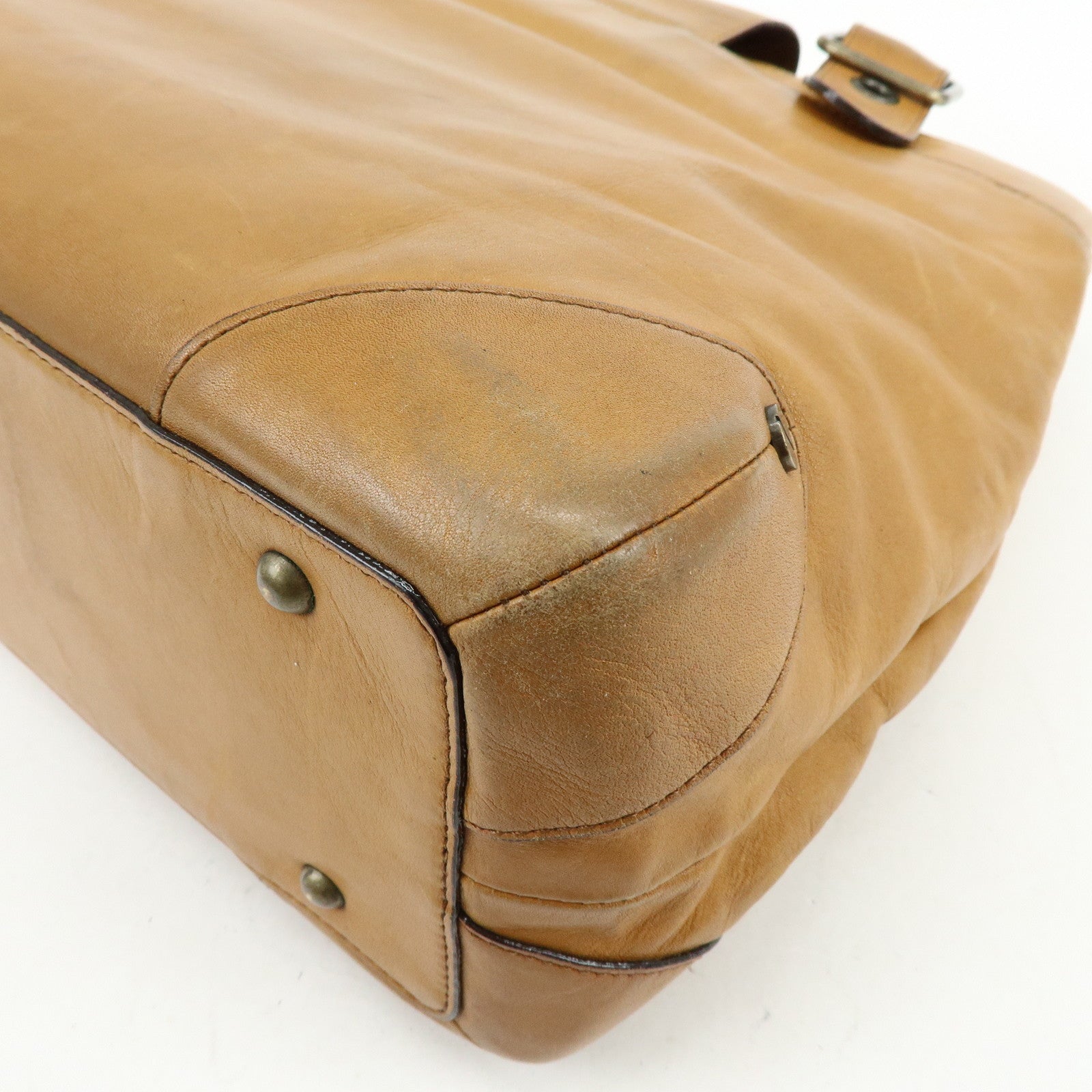 Chloe Maroquinerie Leather Tote Bag Shoulder Bag Hand Bag Brown