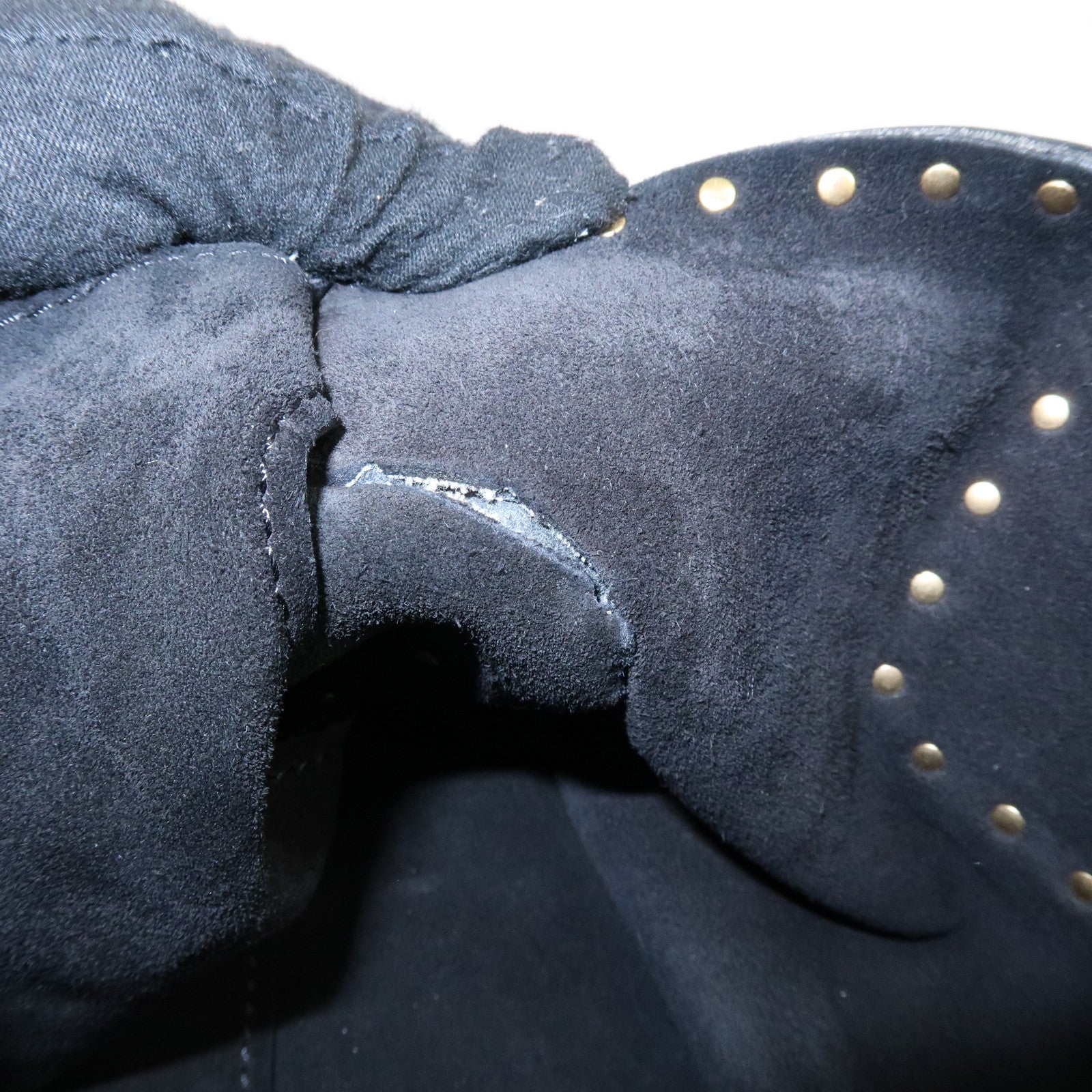 CELINE Boogie Bag Leather Hand Bag Tote Bag Black Studs