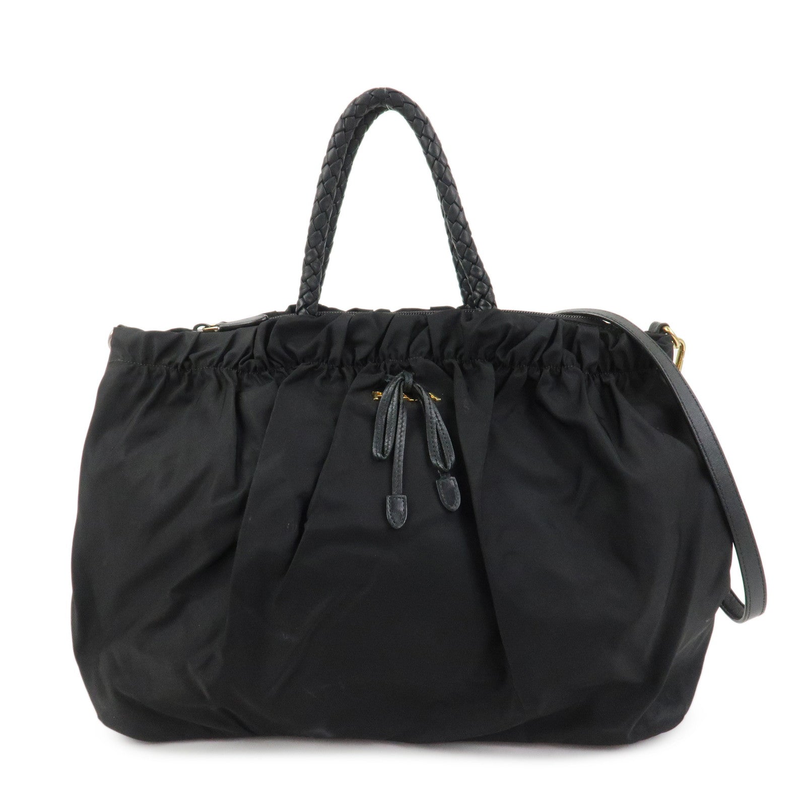 PRADA Tessuto Nylon Leather 2Way Bag Tote Bag Shoulder Bag BN1845
