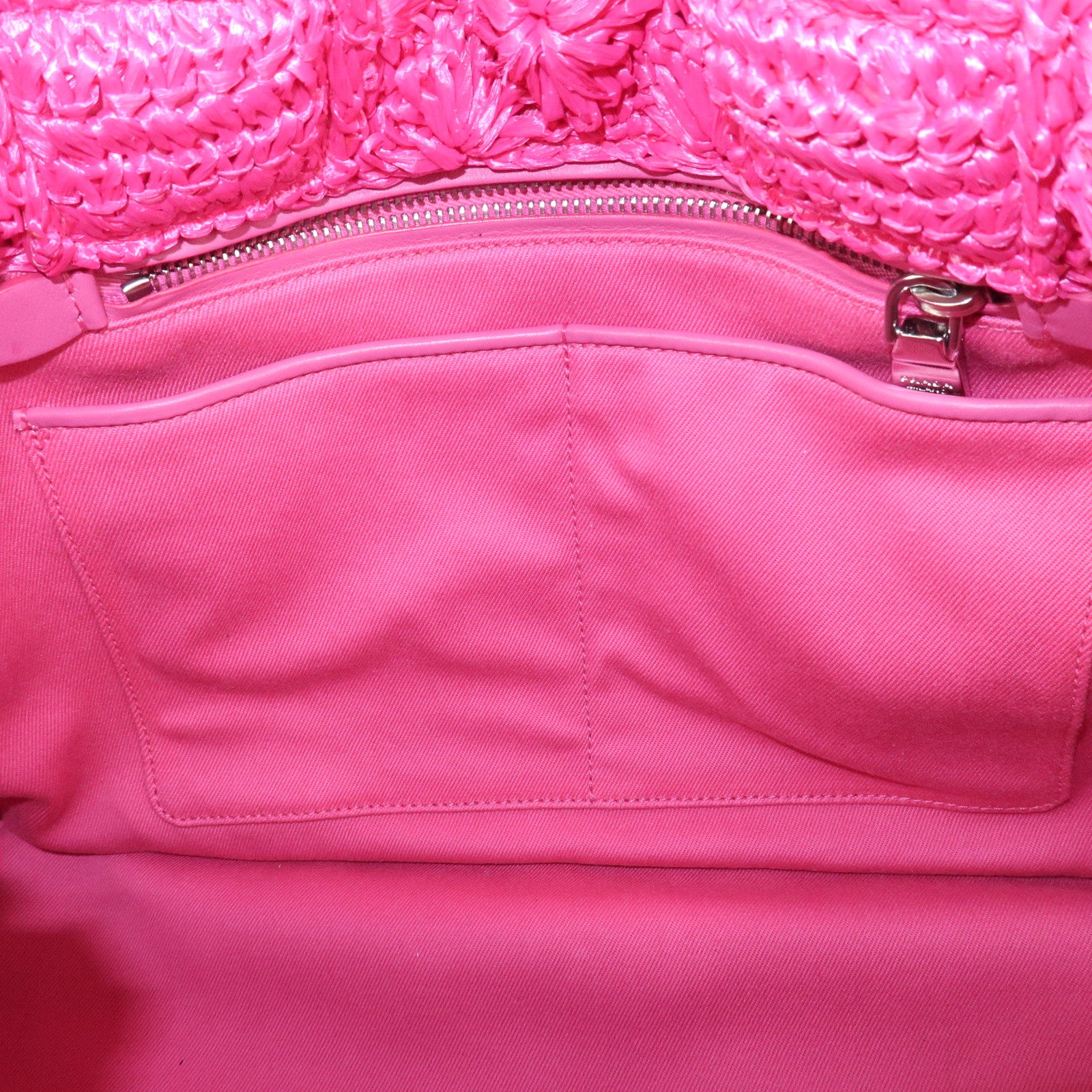 PRADA Canapa Raffia 2Way Bag Hand Bag Shoulder Bag Pink BN2888