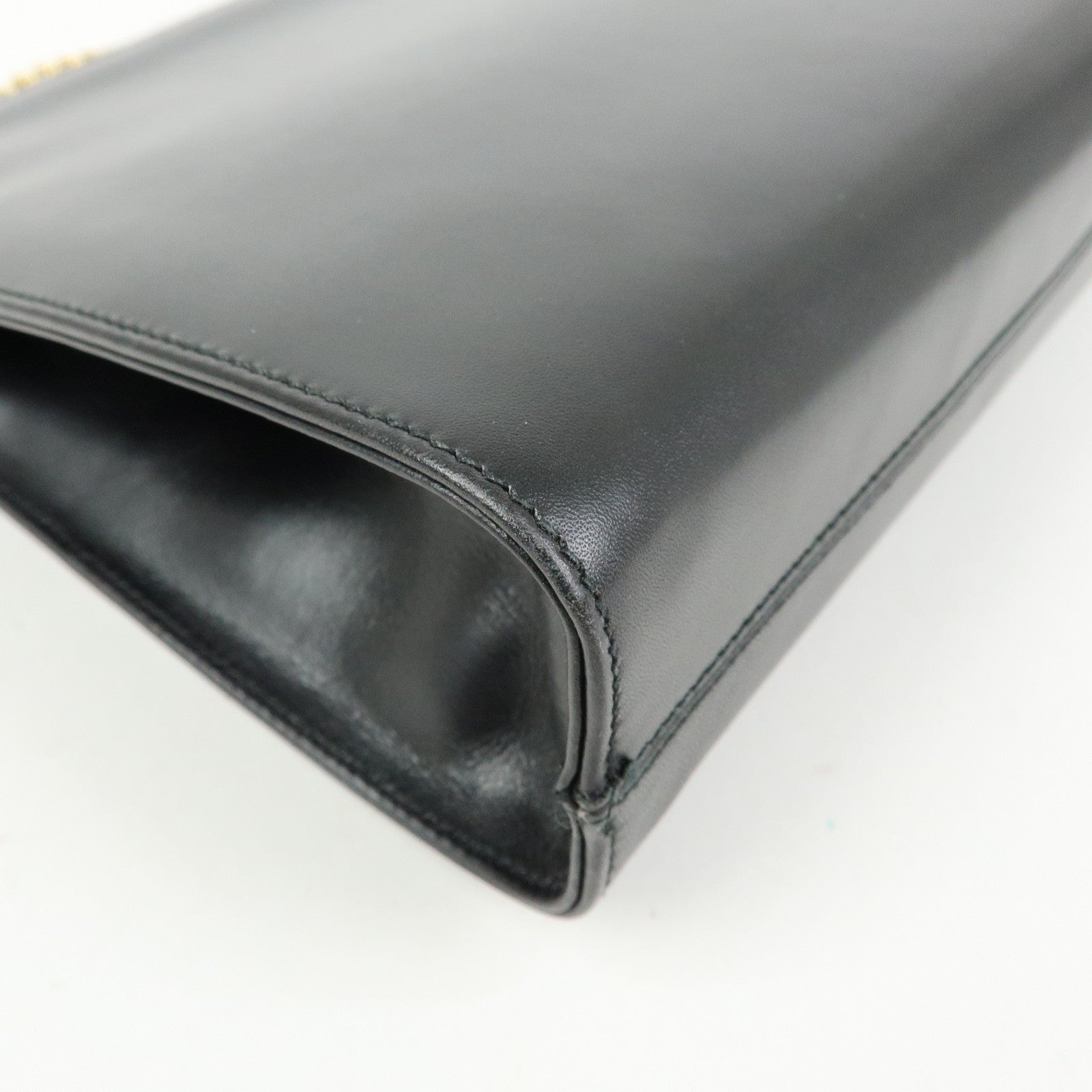 Ferragamo Gancini Leather 2Way Bag Clutch Bag Shoulder Bag Black