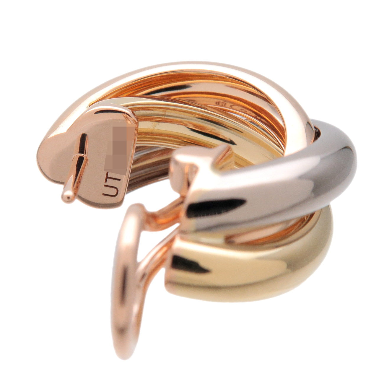 Cartier Trinity Earrings K18 750 White Gold Rose Gold Yellow Gold