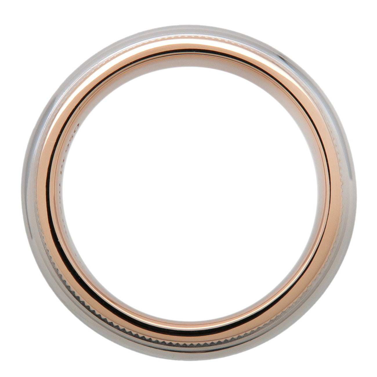 Tiffany & Co Milgrain Band Ring PT950 750YG Platinum US4.5-5