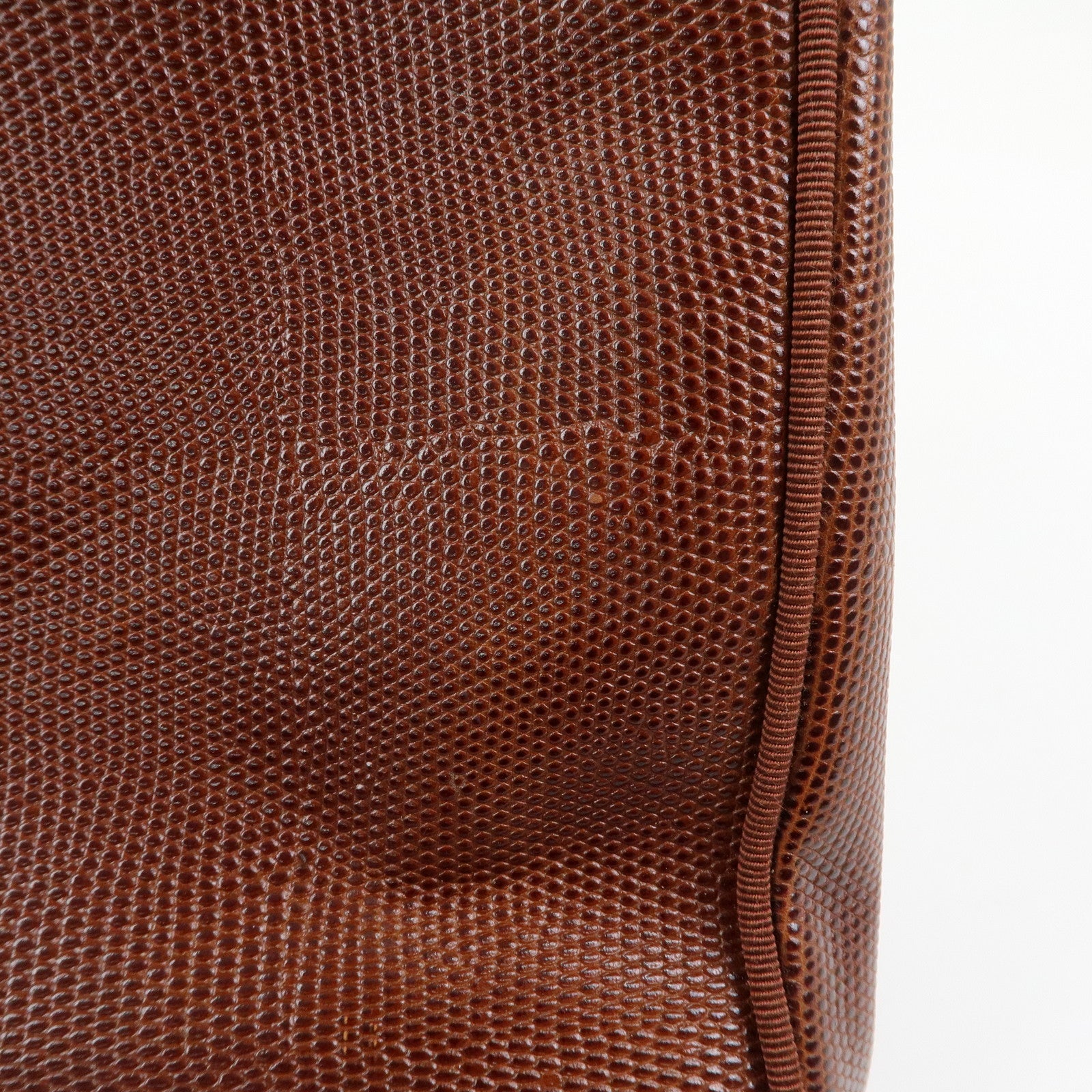 Ferragamo Vara Embossed Leather Tote Bag Shoulder Bag Brown