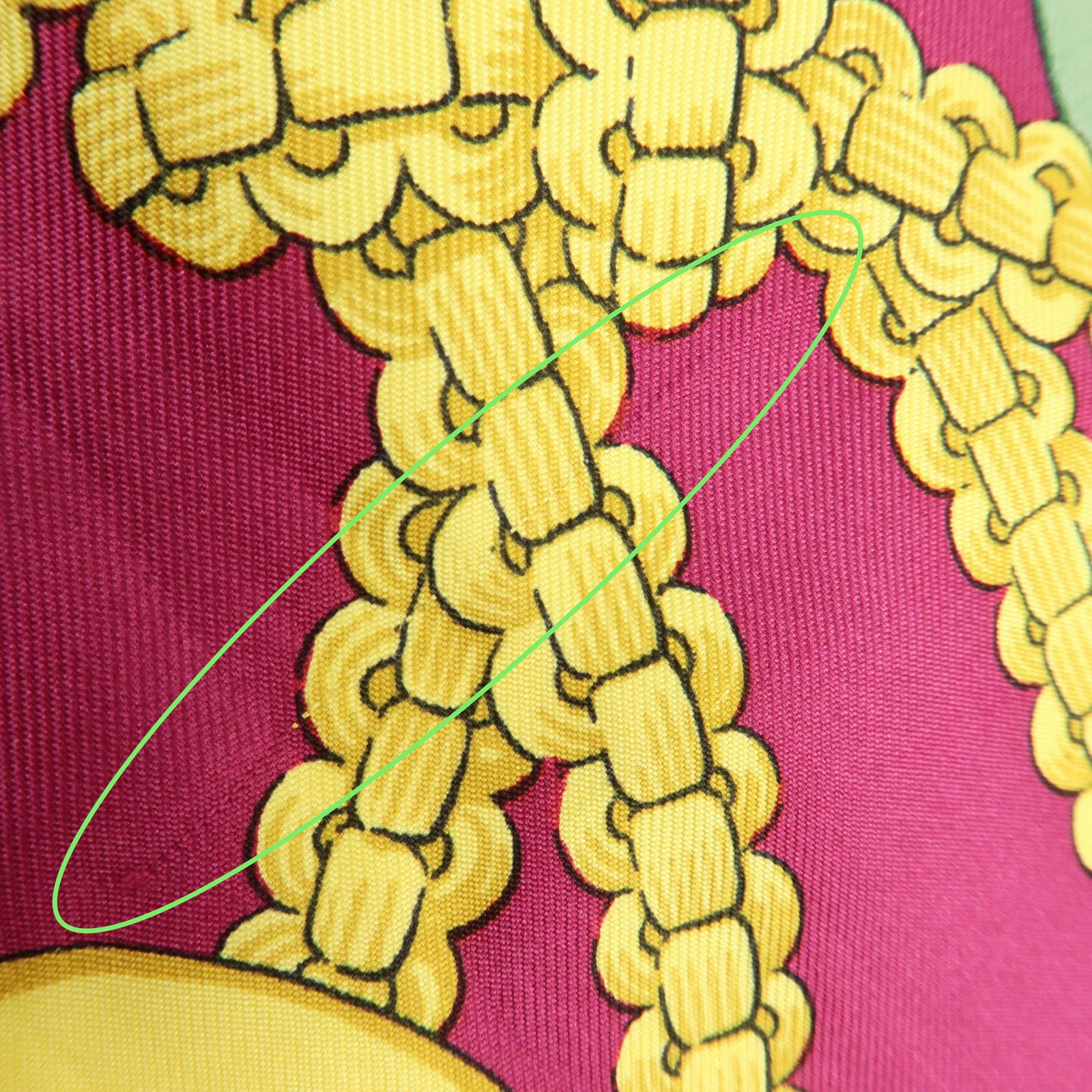 HERMES Carre 90 Silk 100% Scarf TSUBAS Guard Print Purple Green