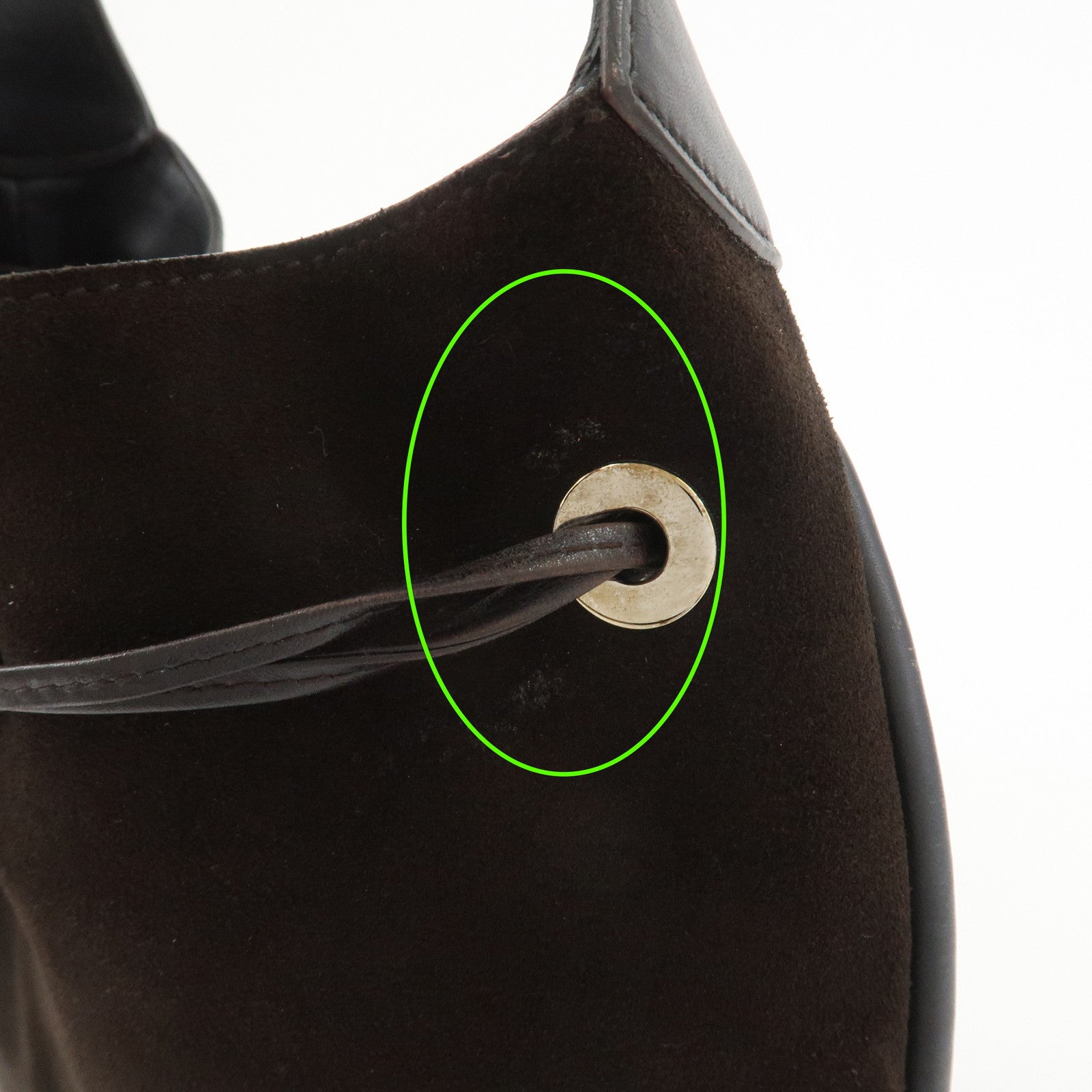 GUCCI Suede Leather Shoulder Bag Dark Brown 001・4030