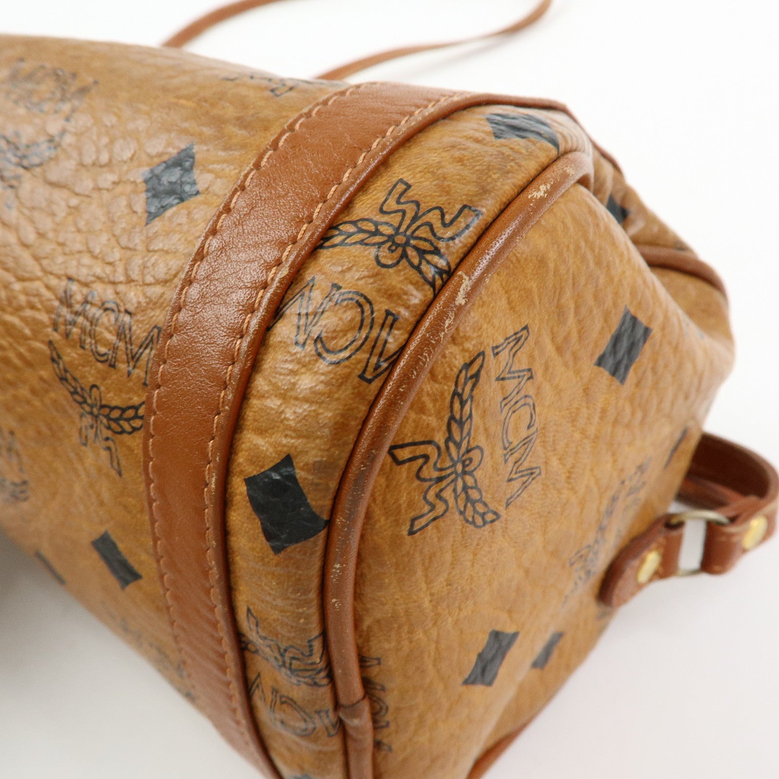 MCM Visetos PVC Leather Shoulder Bag Crossbody Bag Brown