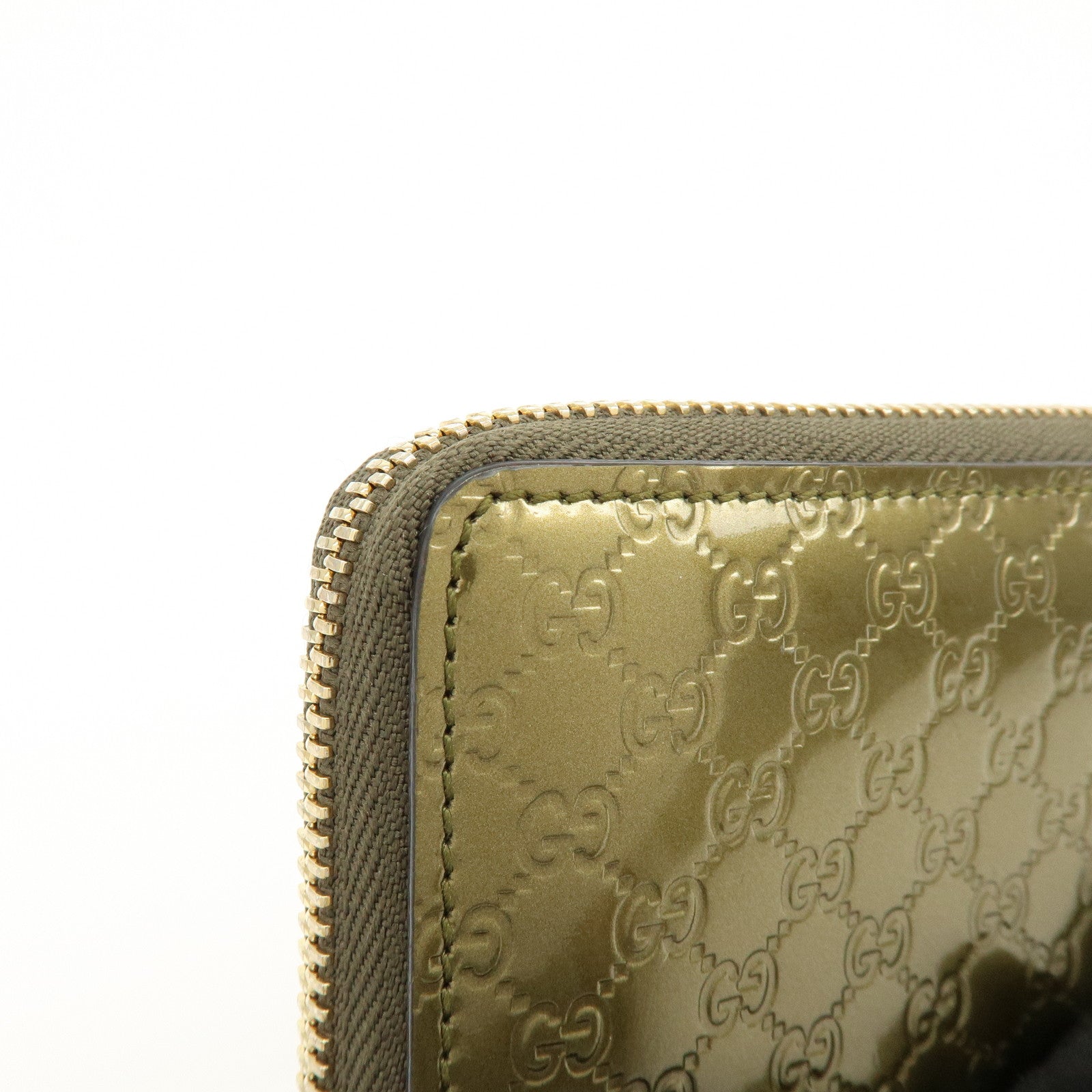 GUCCI Microguccissima Leather Round Zippy Coin Case Khaki 255452