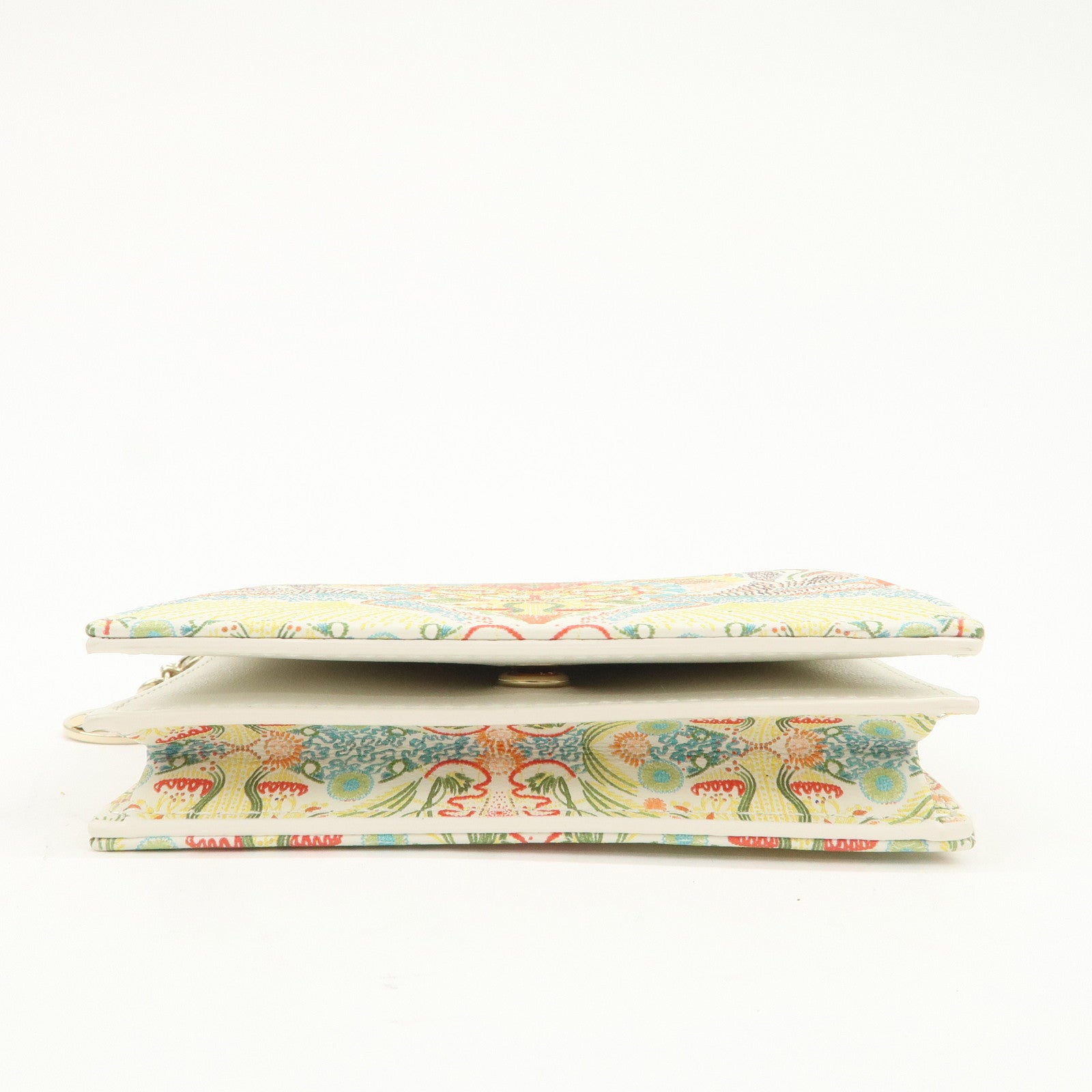 Christian Dior Logo Leather Bi-fold Comact Wallet Ivory Multicolor