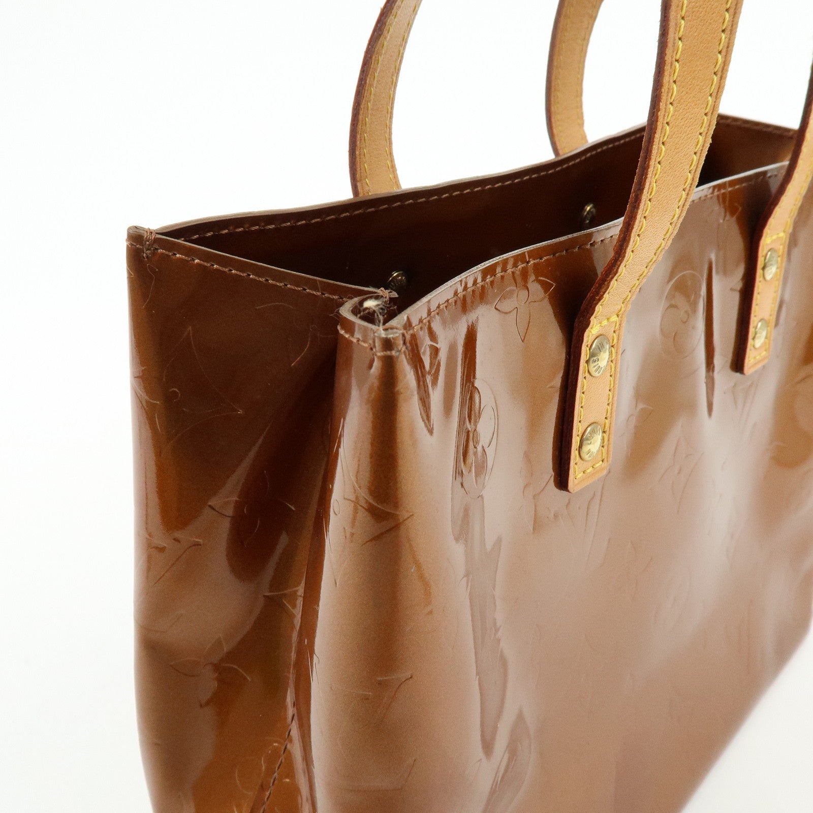 Louis Vuitton Monogram Vernis Reade PM Hand Bag Bronze M91146